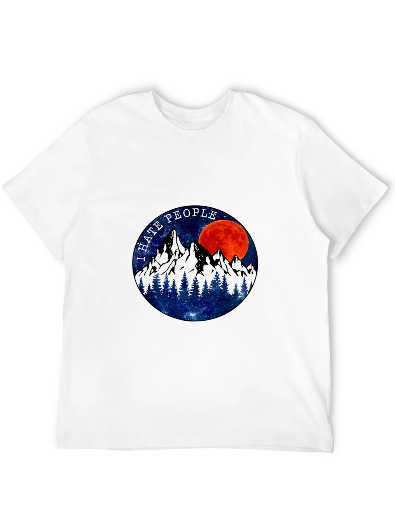 I Hate People Graphic T-Shirt - Moon & Mountains - 12