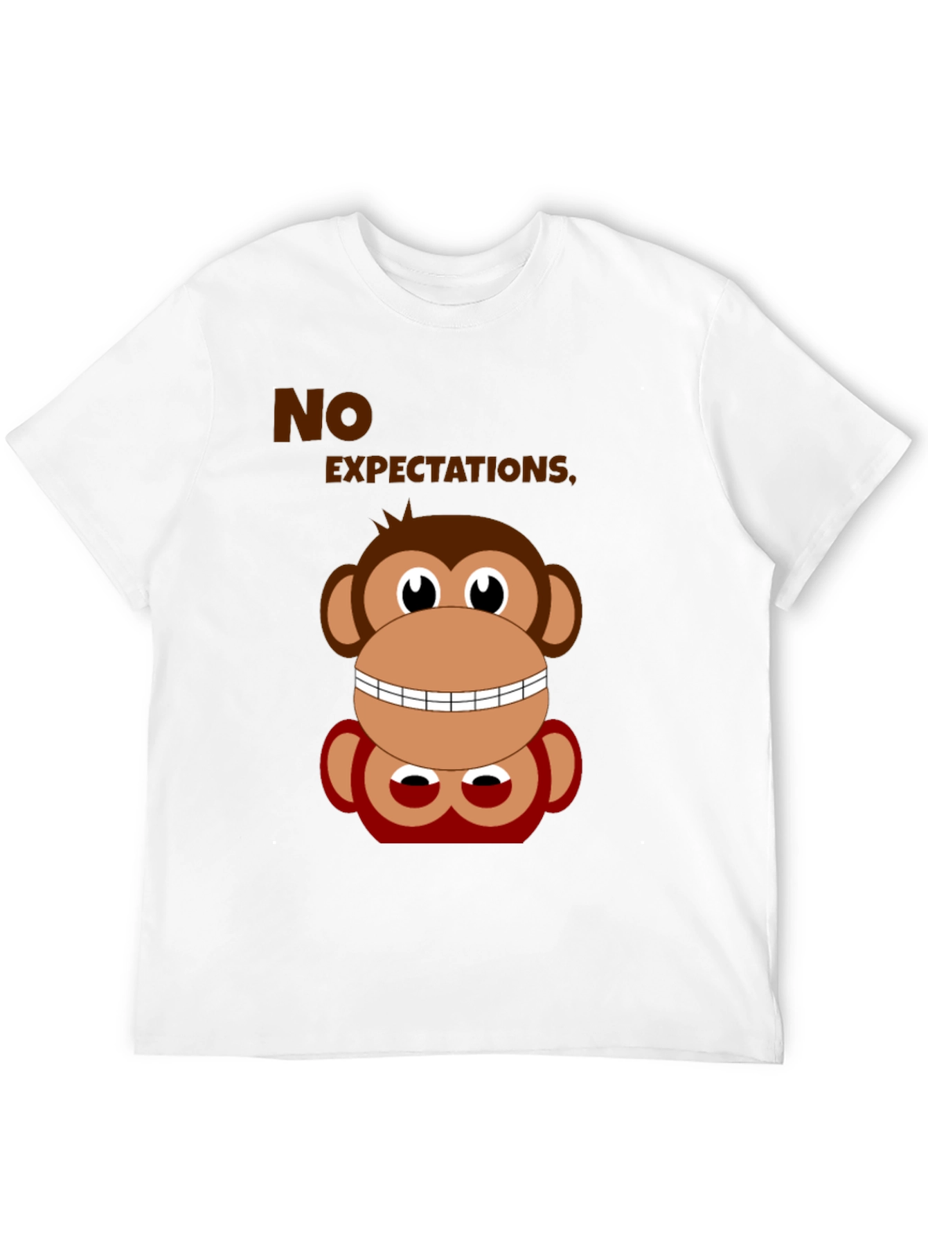 Black Funny Monkey No Expectations Graphic Tee view 12