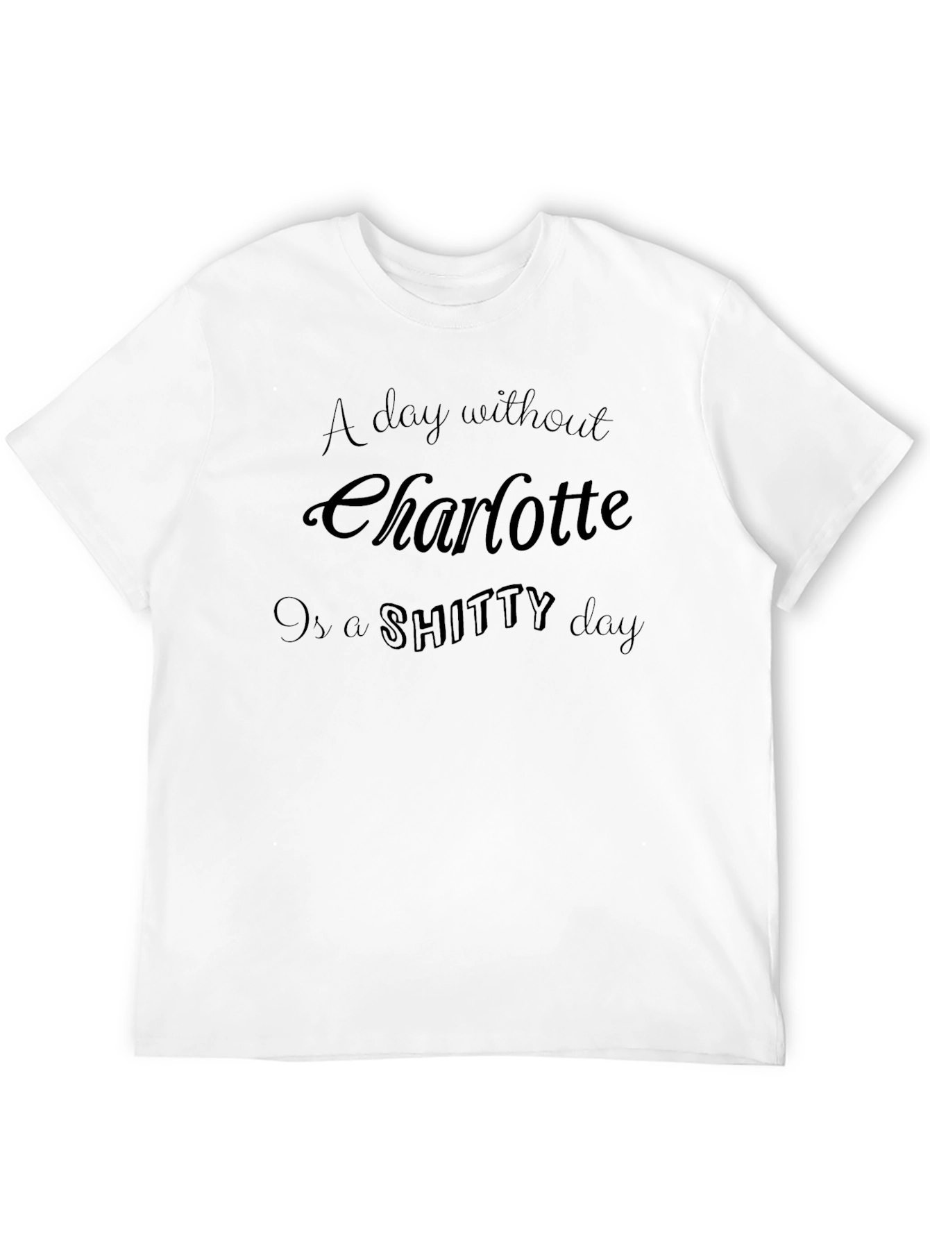 Black Funny 'A Day Without Charlotte' Graphic Tee view 12