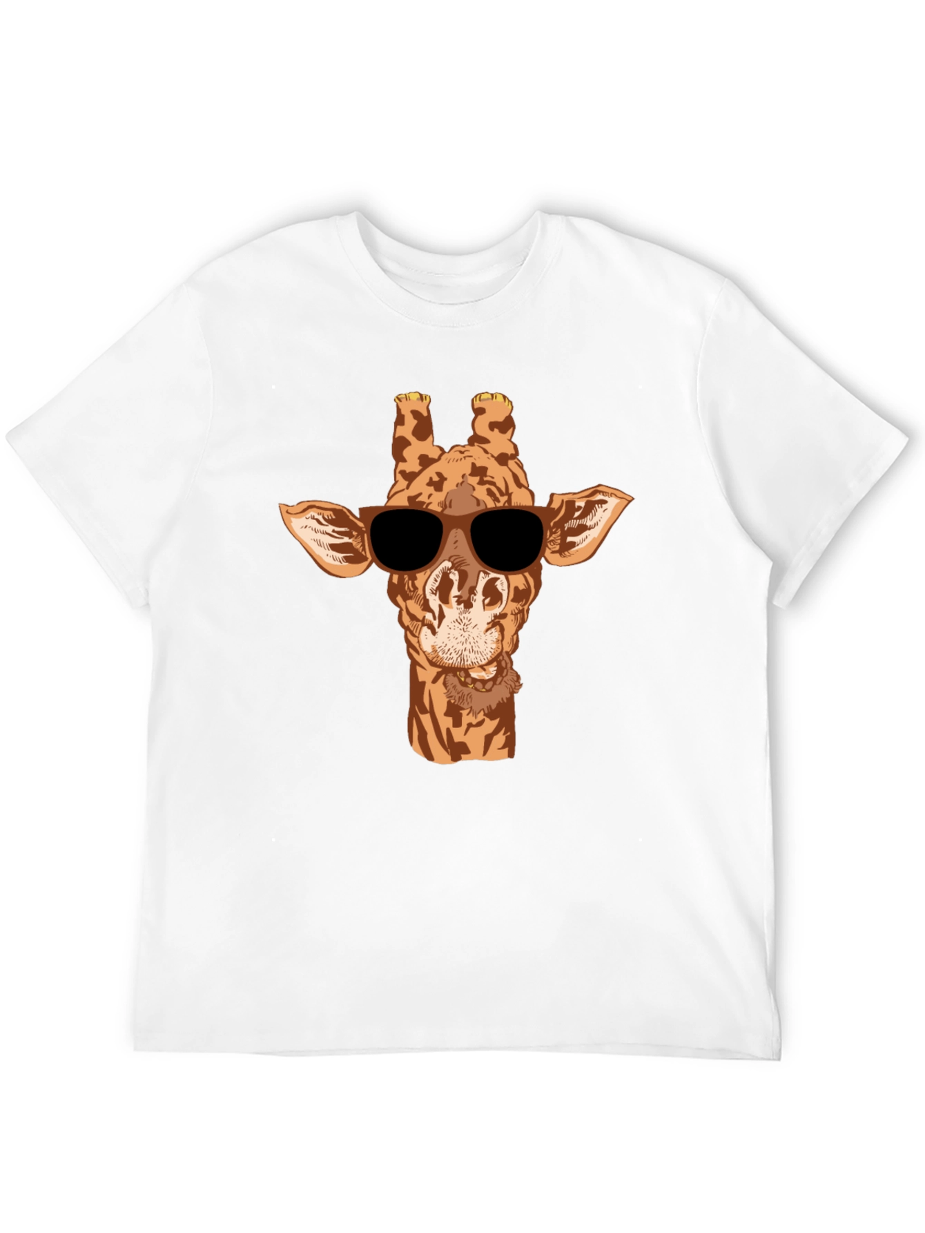 Black Cool Giraffe Graphic Tee - Black Cotton T-Shirt view 12