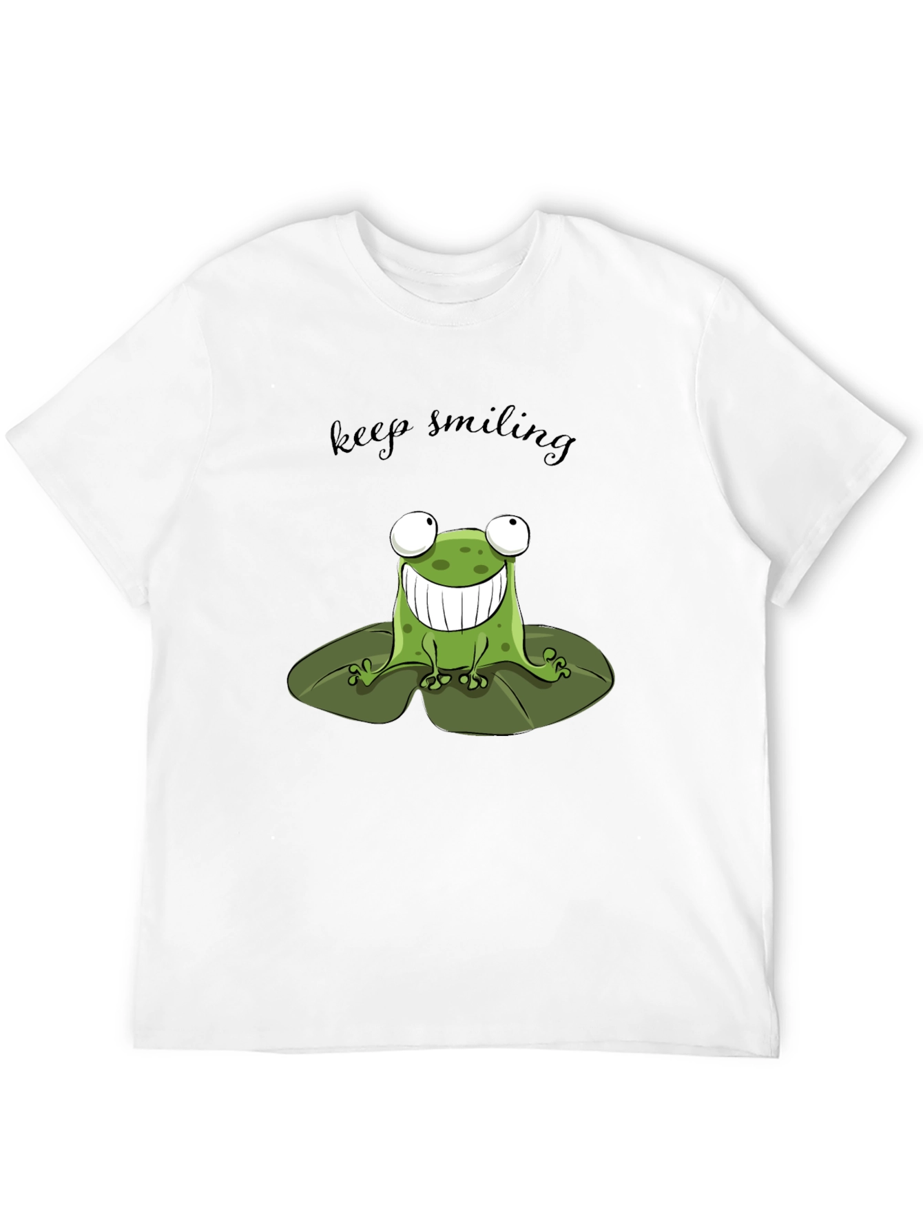 Black Keep Smiling Frog Graphic Tee - Black Cotton Comfort view 12