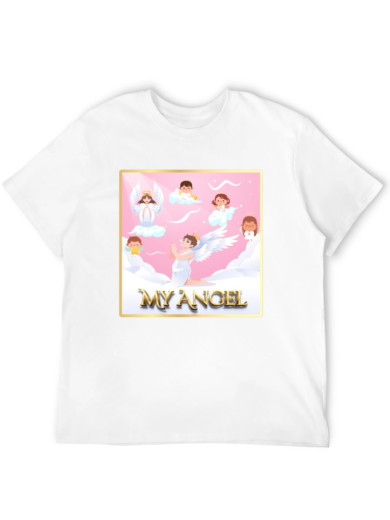 Black My Angel Graphic Tee - Black Crew Neck T-Shirt view 12