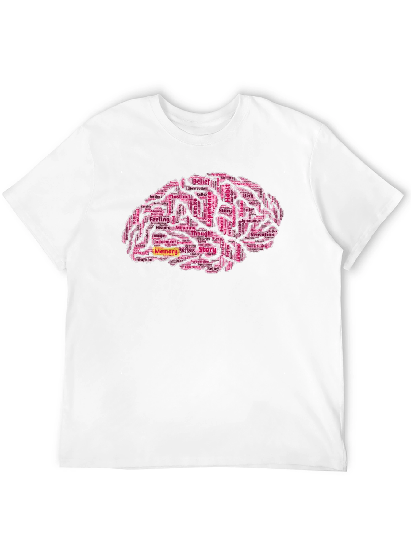 Black Brain Word Cloud Black T-Shirt view 12