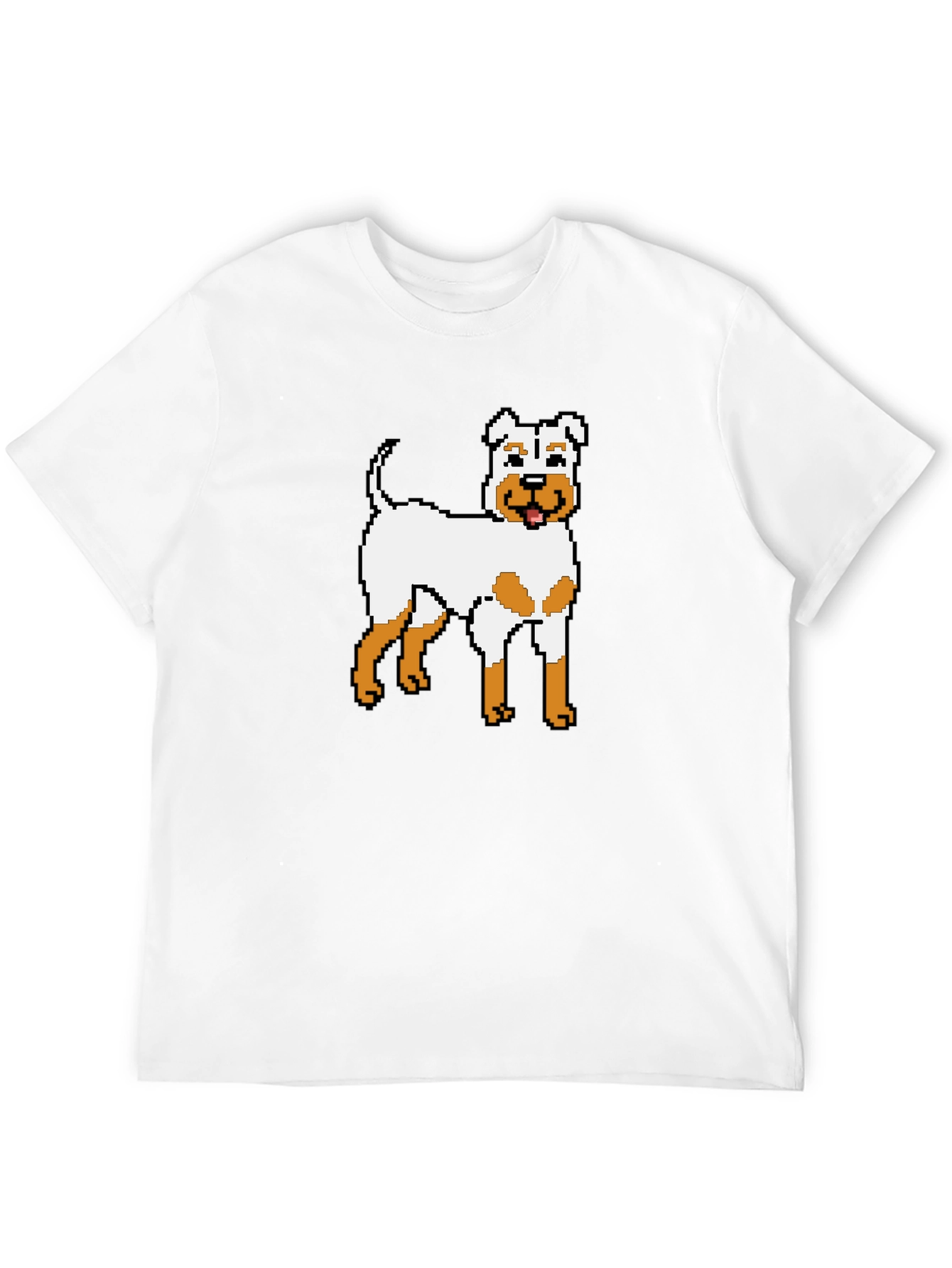 Black Pixel Dog Graphic T-Shirt - Unique Canine Design view 12