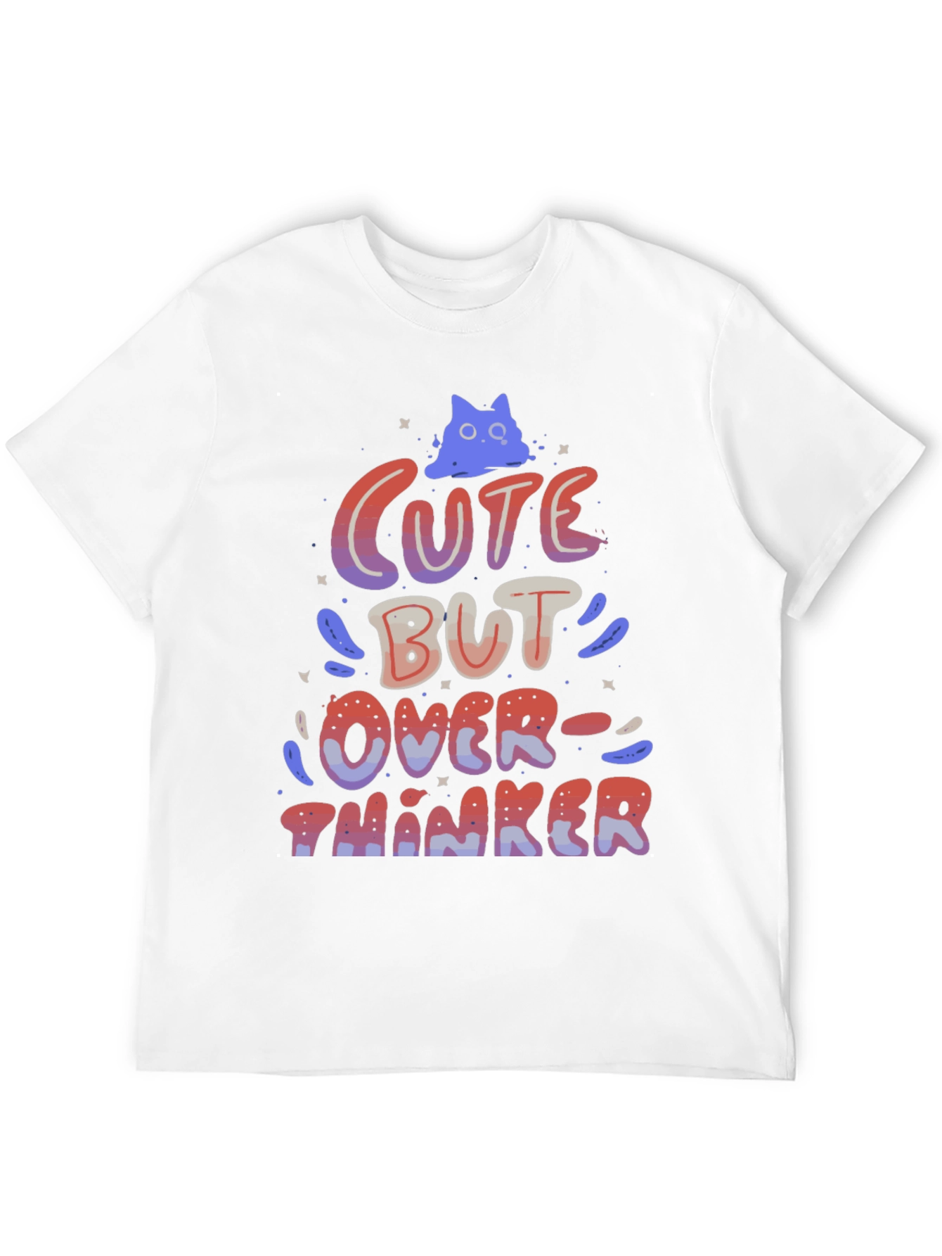 Black Cute But Overthinker Graphic T-Shirt view 12