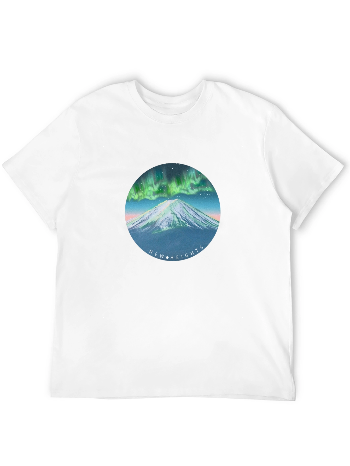 Black Aurora Mountain T-Shirt - New Heights Graphic Tee view 12
