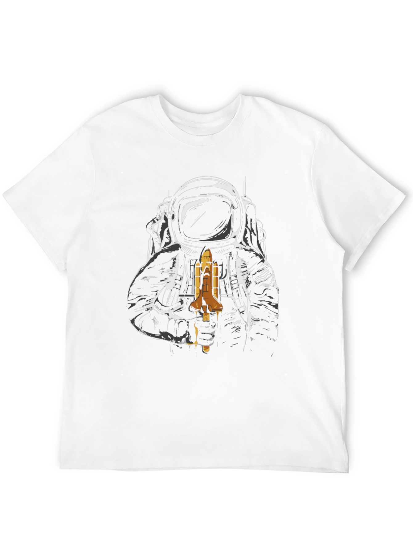 Black Astronaut Space Shuttle Graphic Tee view 12