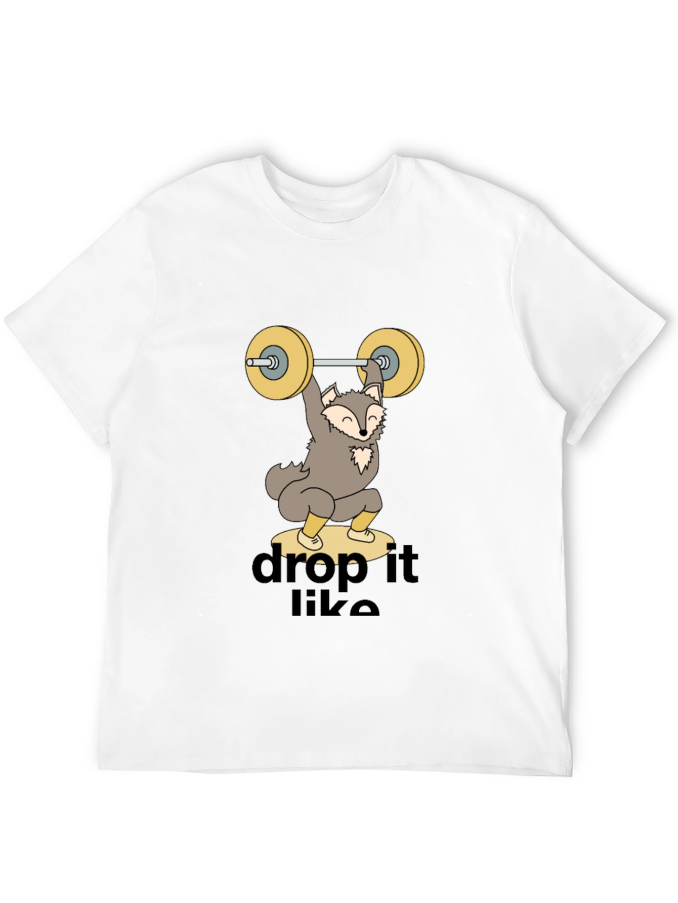 Black Funny Wolf Weightlifting Tee - Drop It Like a Squat view 12