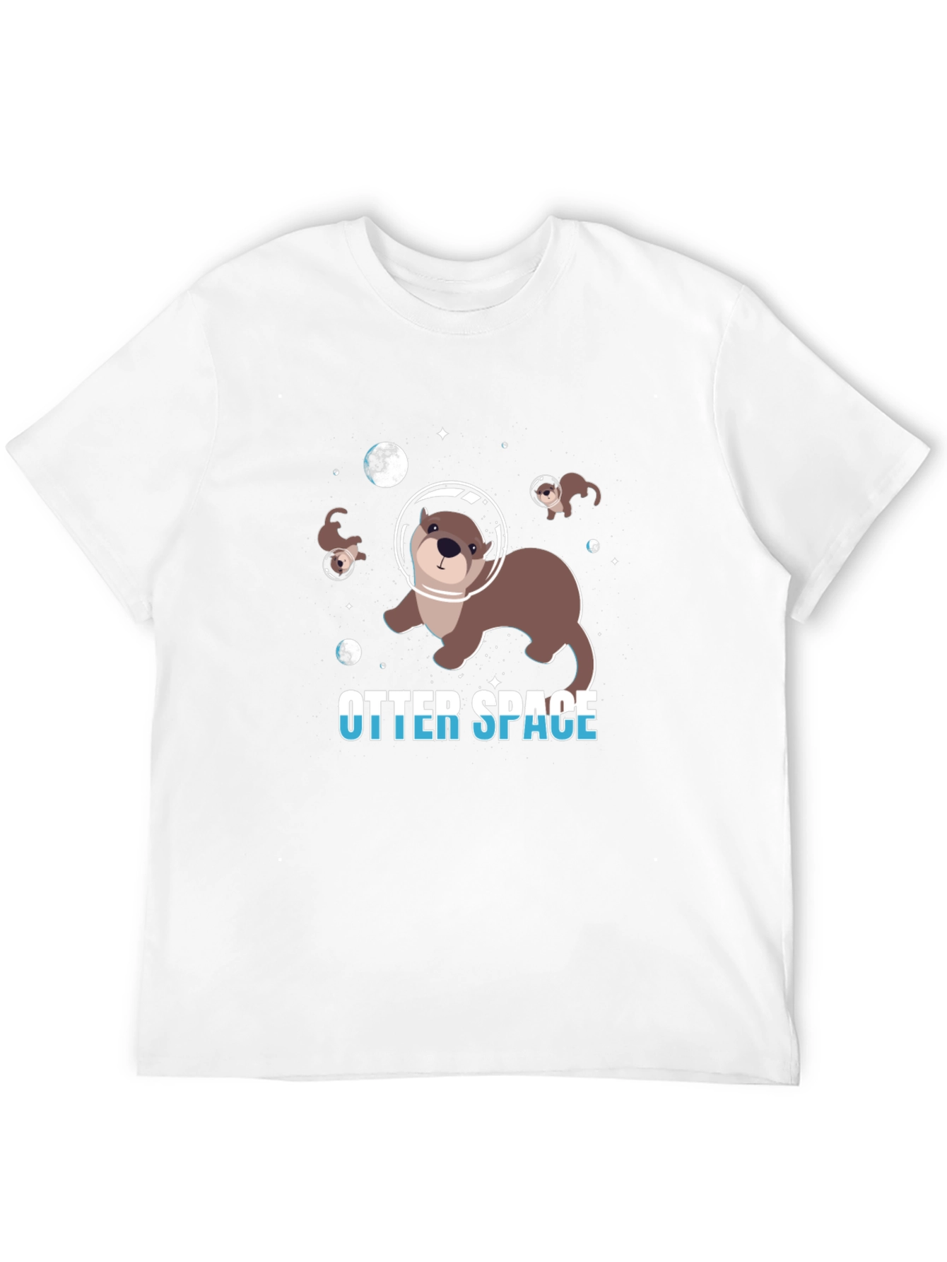 Black Otter Space T-Shirt, Galaxy Design view 12