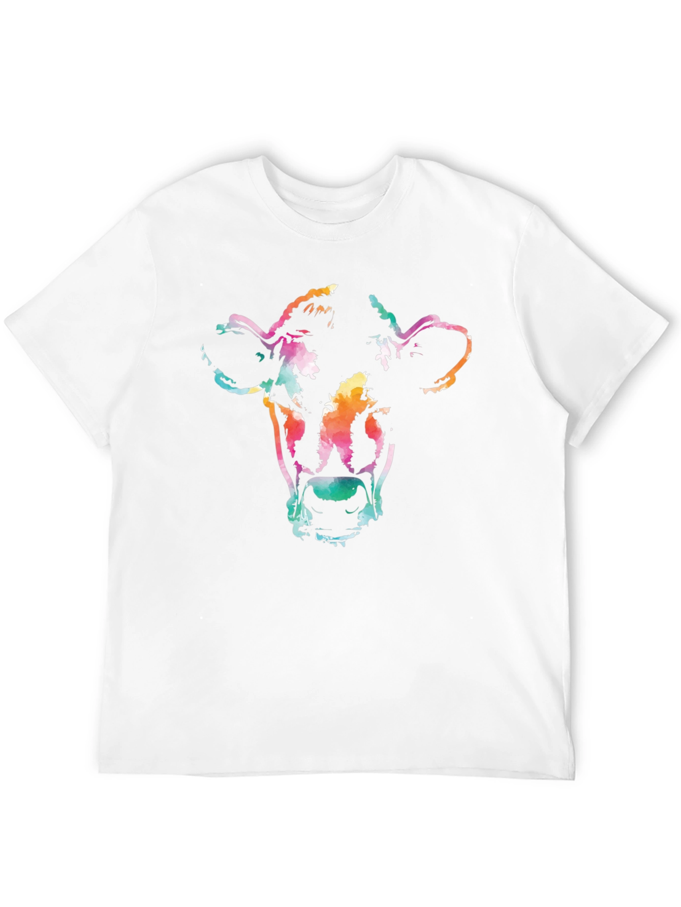 Black Vibrant Cow Graphic Tee - Unisex Black T-Shirt view 12