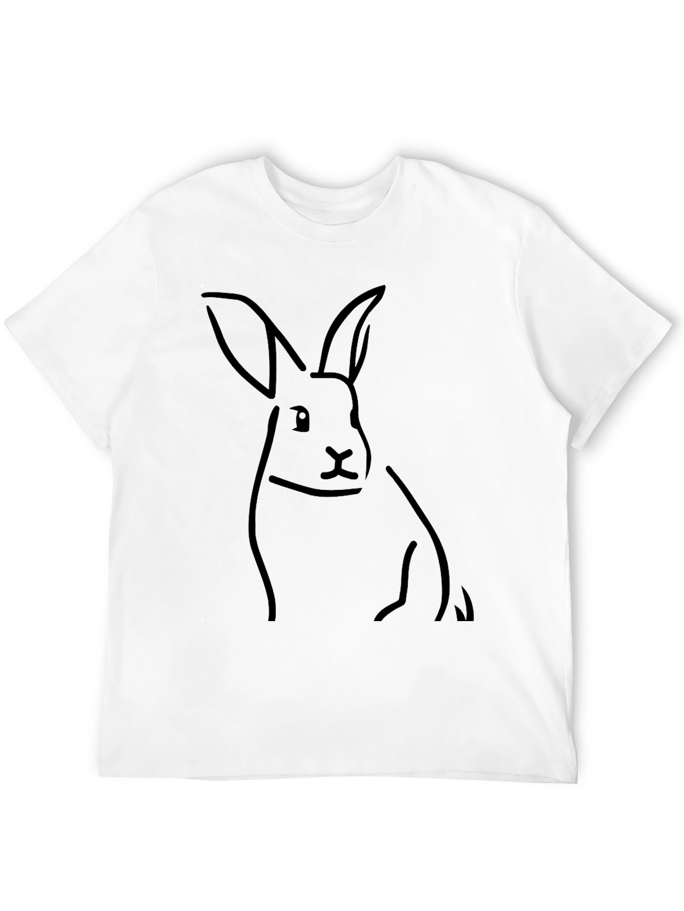 Black Rabbit Outline Graphic T-Shirt - Modern Minimalist Design view 12