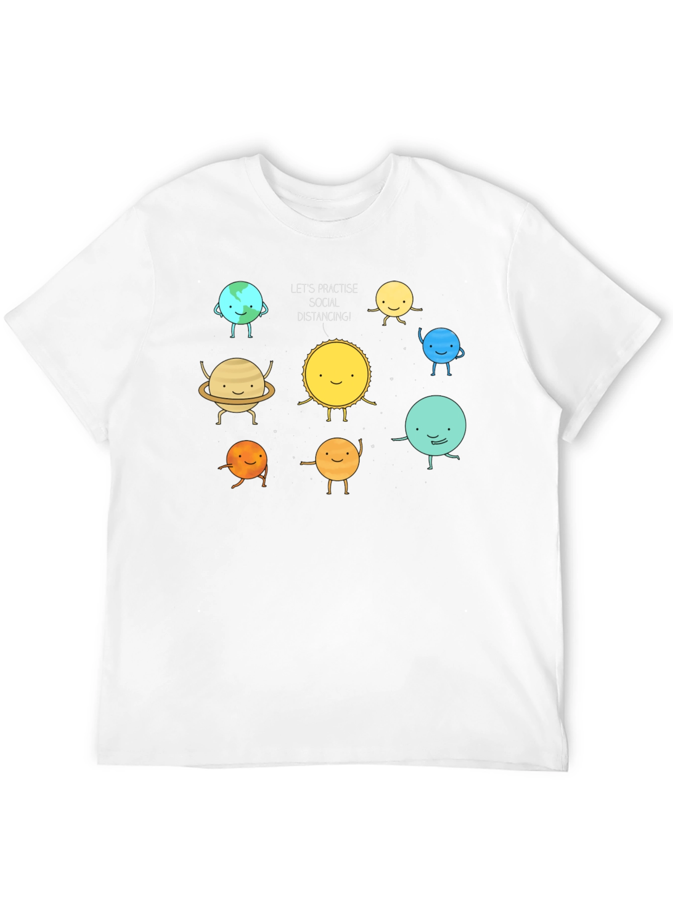 Black Social Distancing Planets Graphic Black T-Shirt view 12