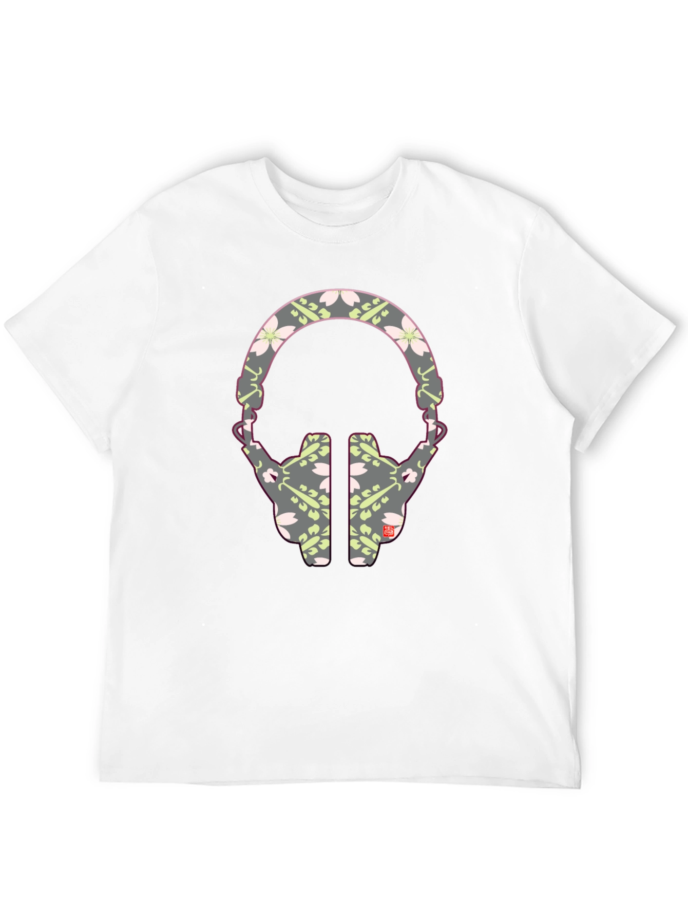 Black Stylish Headphone Pattern T-Shirt - Unique Graphic Tee view 12