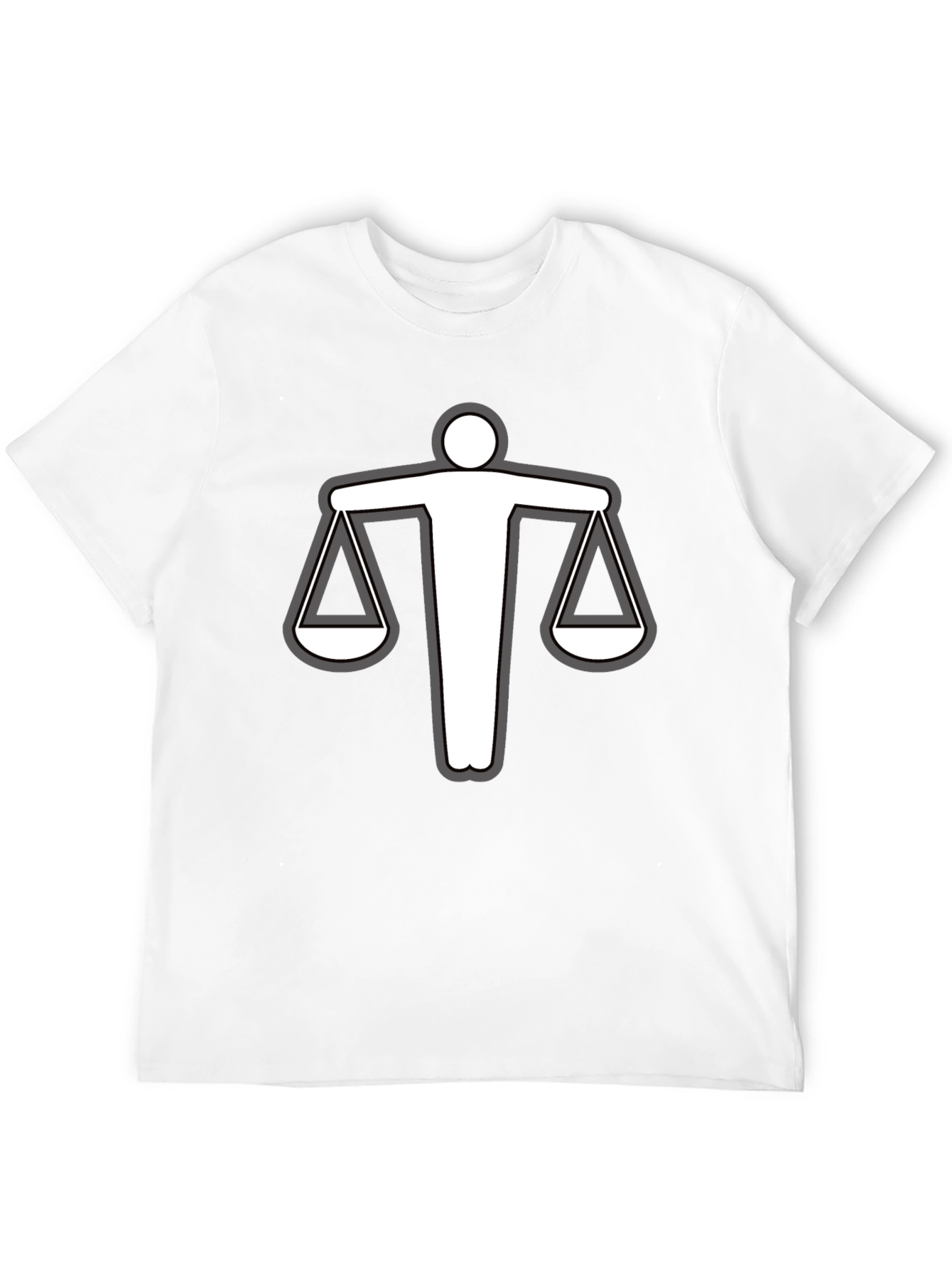 Black Scales of Justice Graphic T-Shirt - Black Cotton Tee view 12