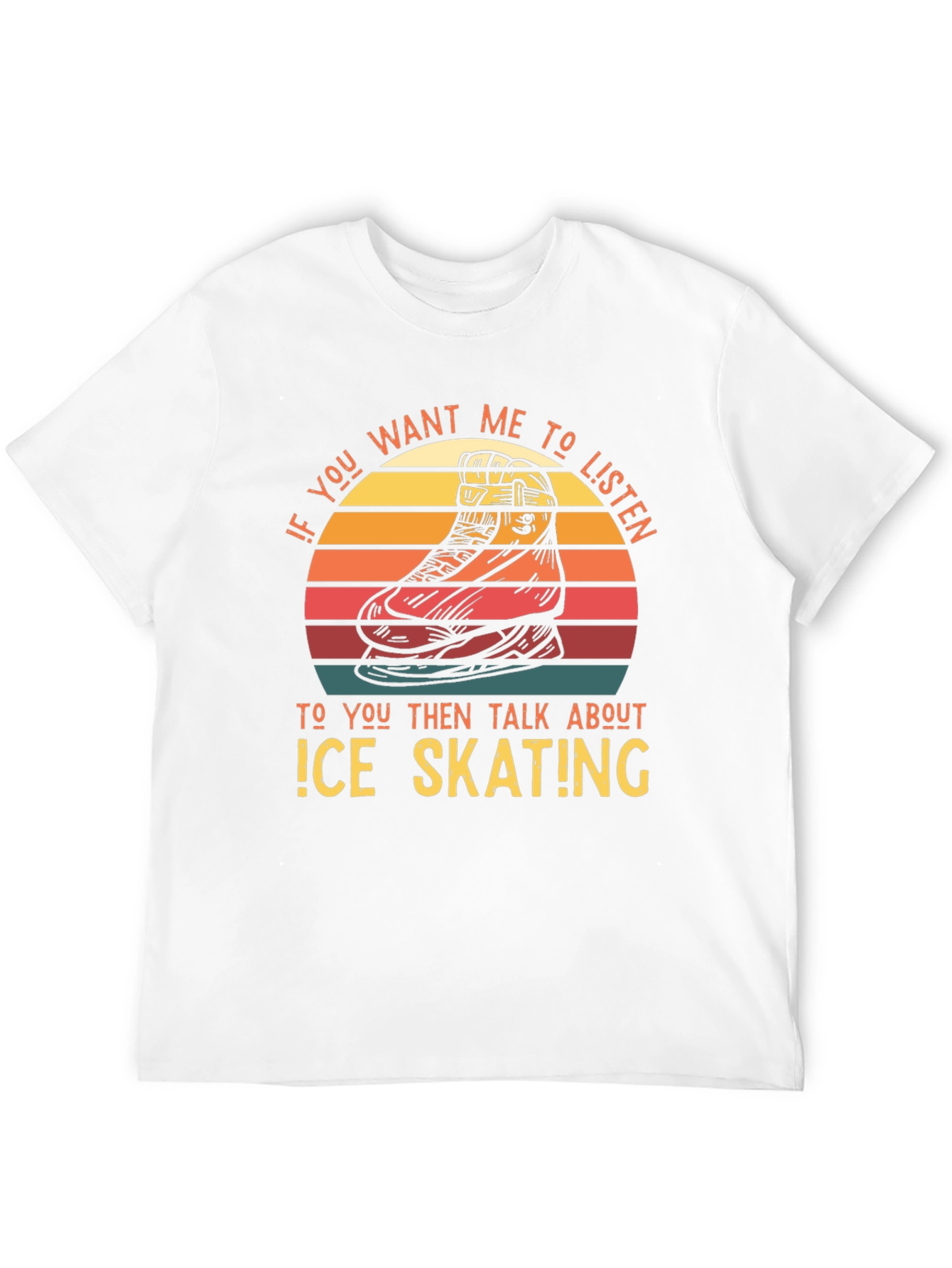 Black Ice Skating Retro T-Shirt view 12