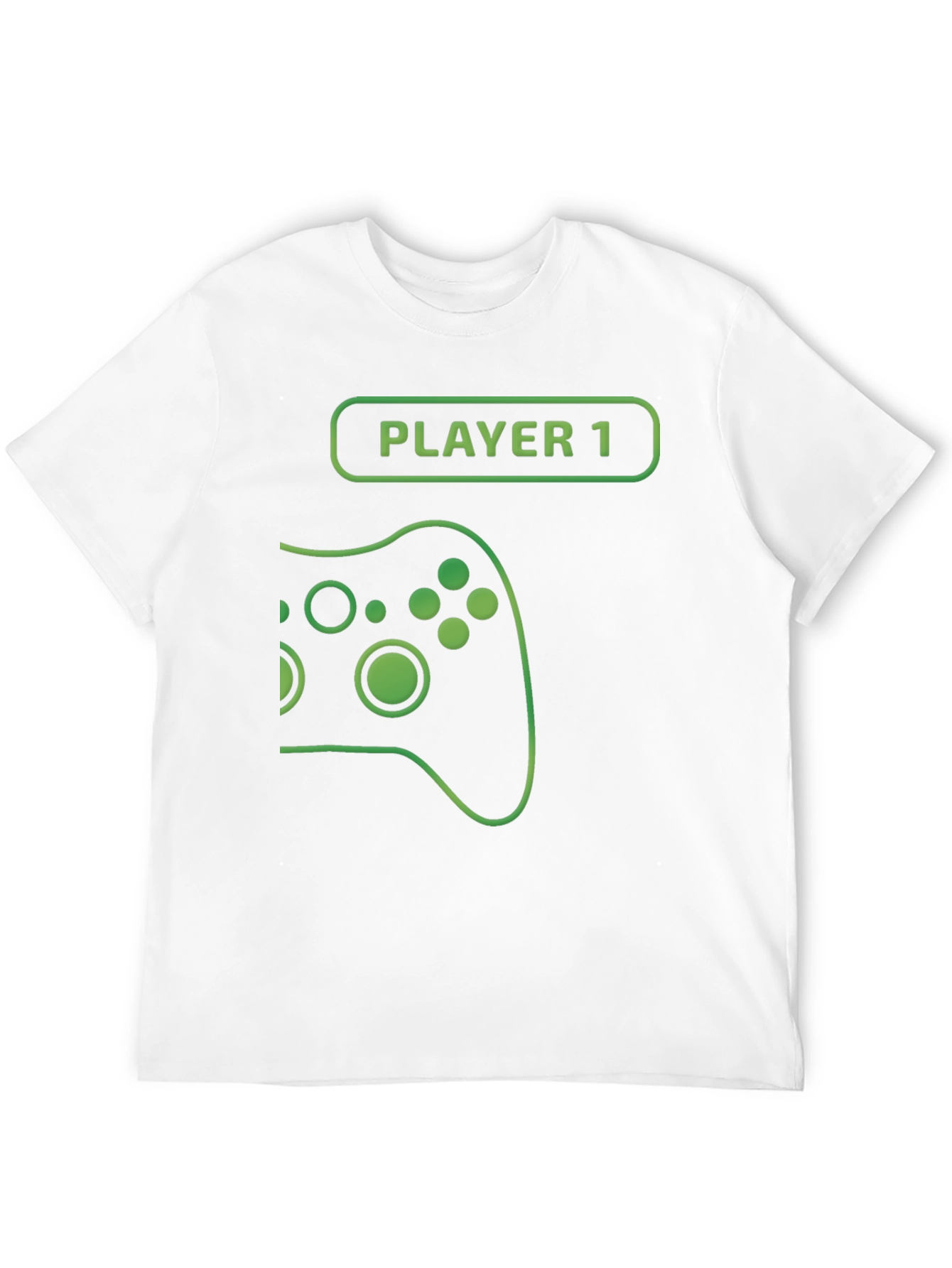 Black Player 1 Gamer T-Shirt - Black Cotton Gaming Tee view 12