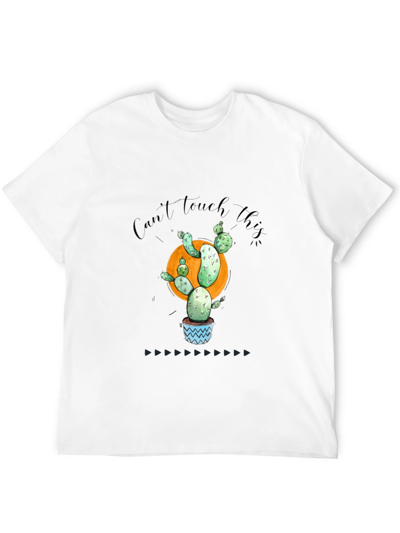 Black Cactus Graphic T-Shirt - "Can't Touch This" Fun Design view 12
