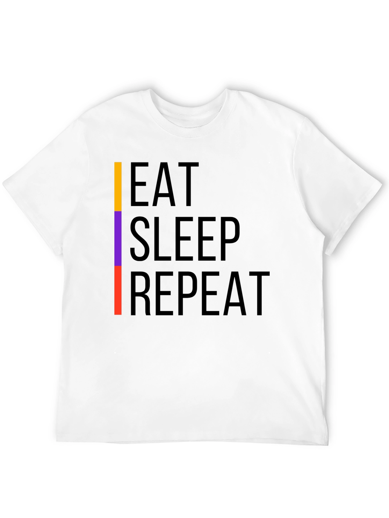 Black Eat Sleep Repeat Graphic Tee - Black Crew Neck view 12