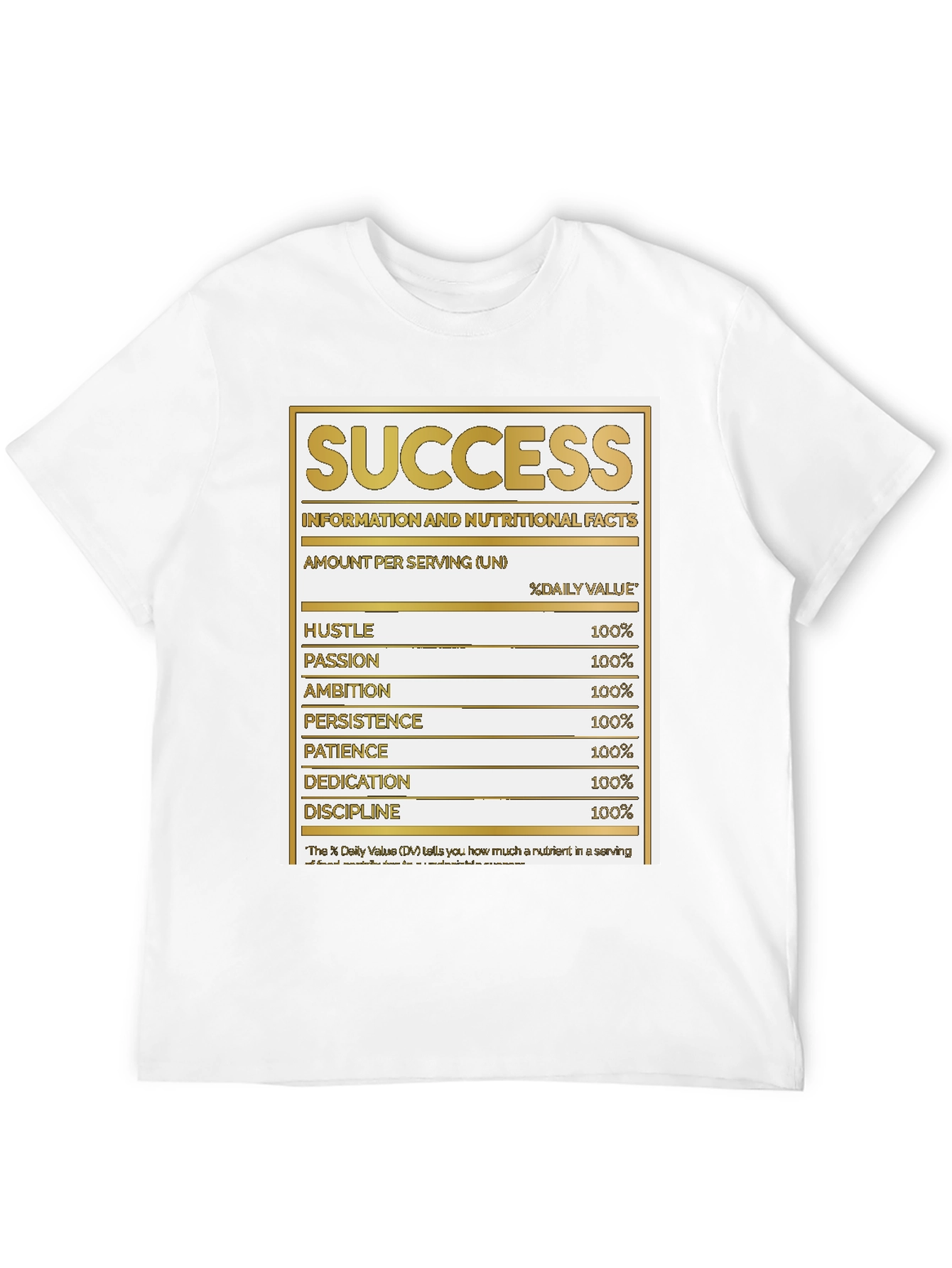 Black Success Nutrition Facts Black T-Shirt view 12