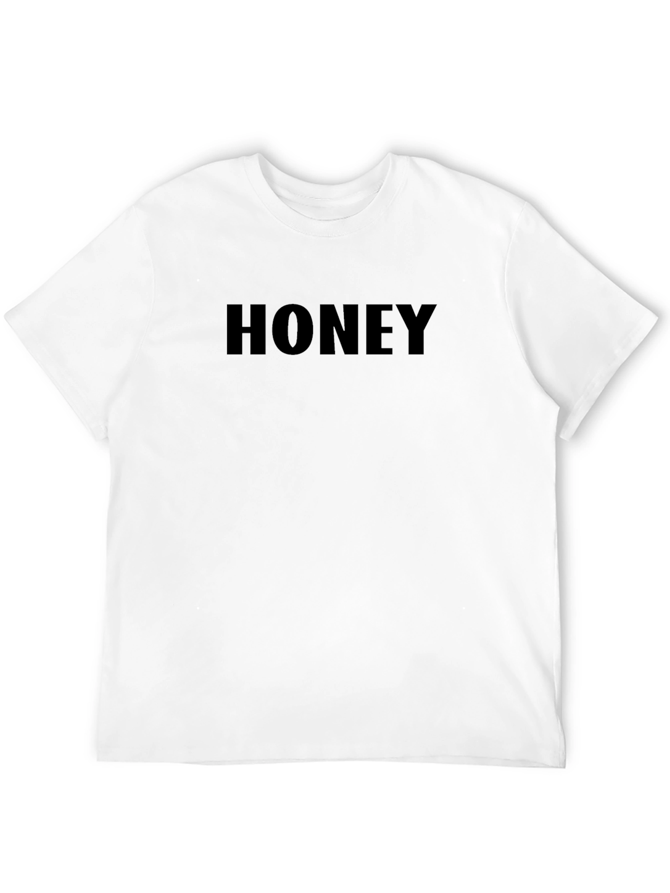 Black Men's Black "Honey" Graphic Tee - Casual Short Sleeve Shirt view 12