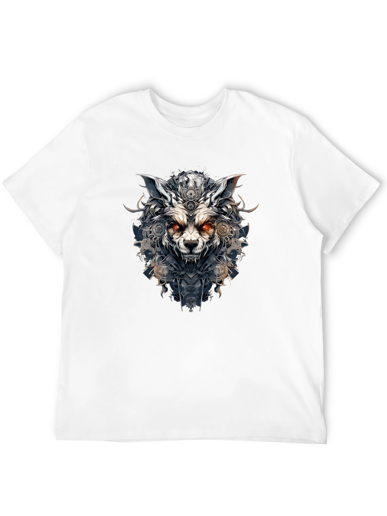 Black Wolf Graphic Print Black T-Shirt view 12