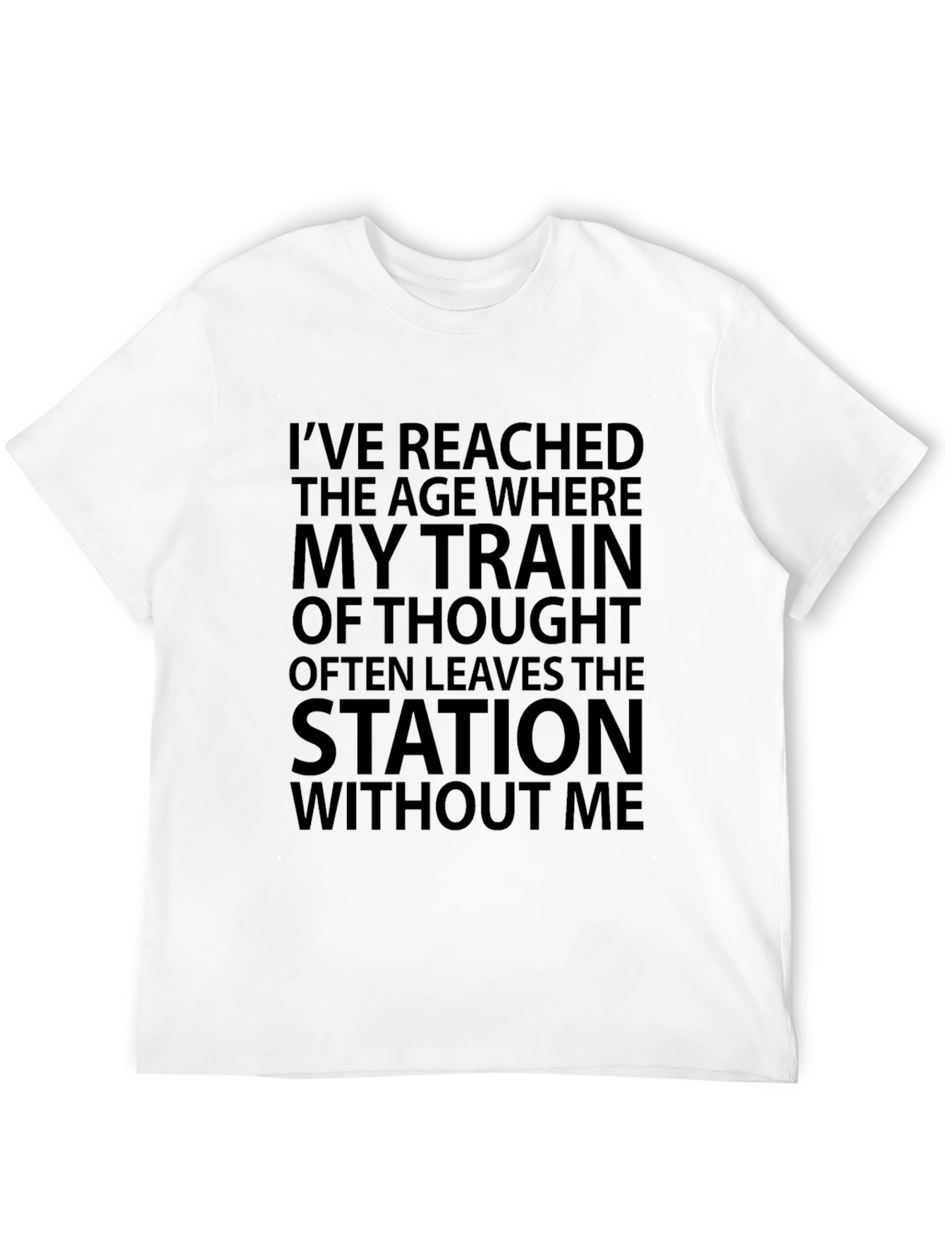 Black Humorous Train of Thought Graphic Tee view 12