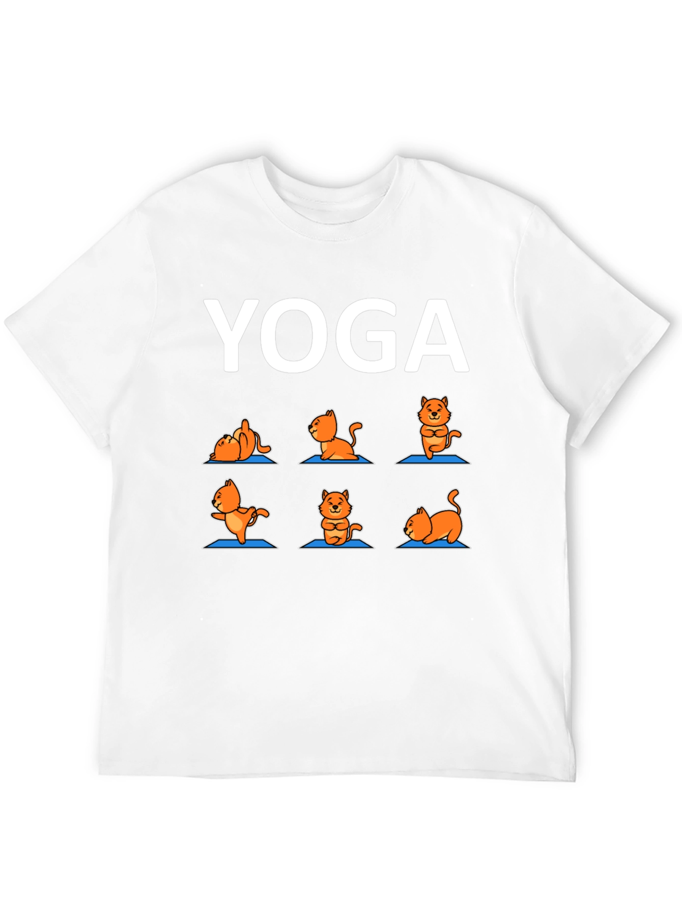 Black Yoga Cat T-Shirt: Funny Cartoon Tee view 12