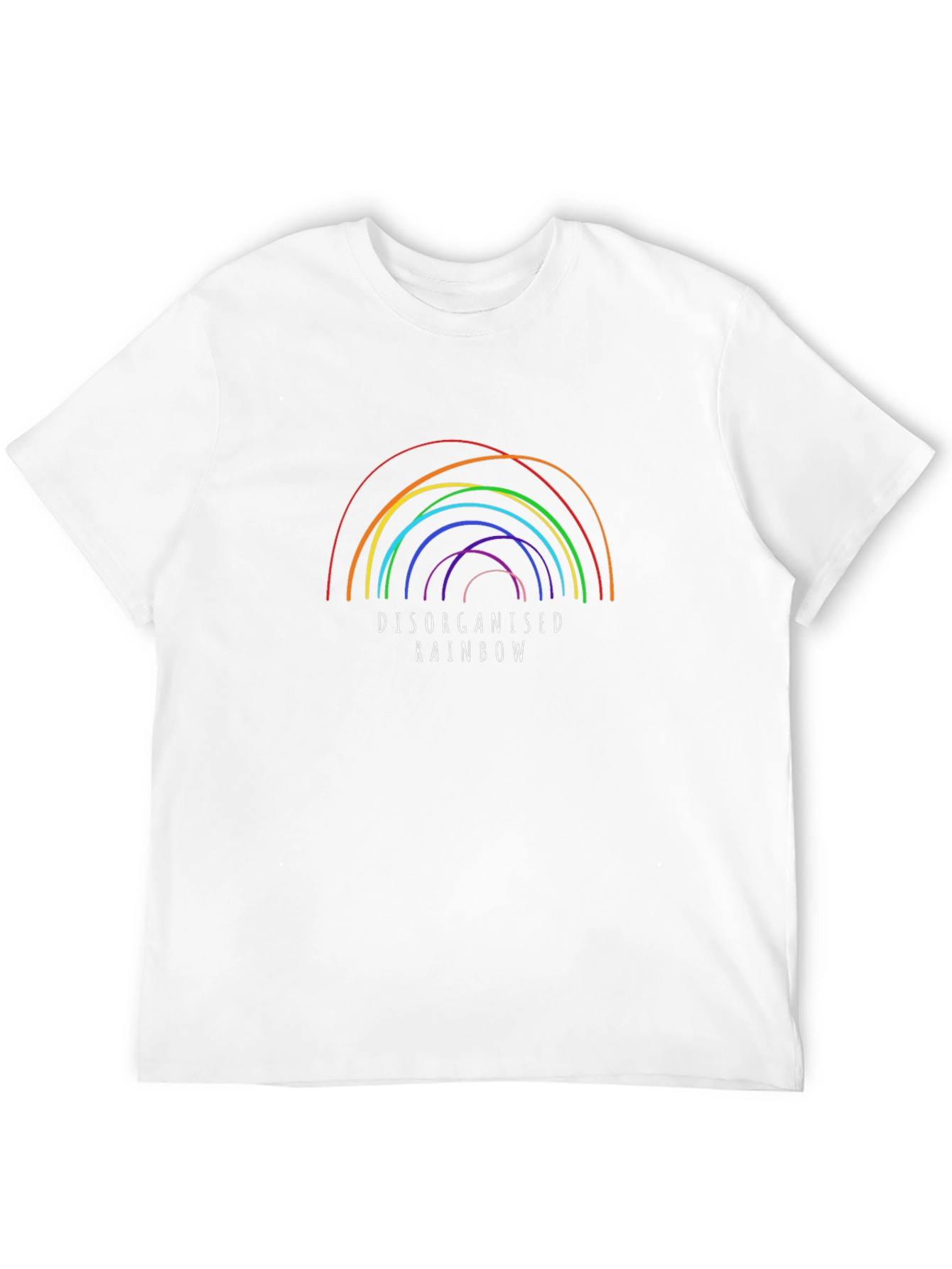 Black Disorganised Rainbow Black T-Shirt view 12