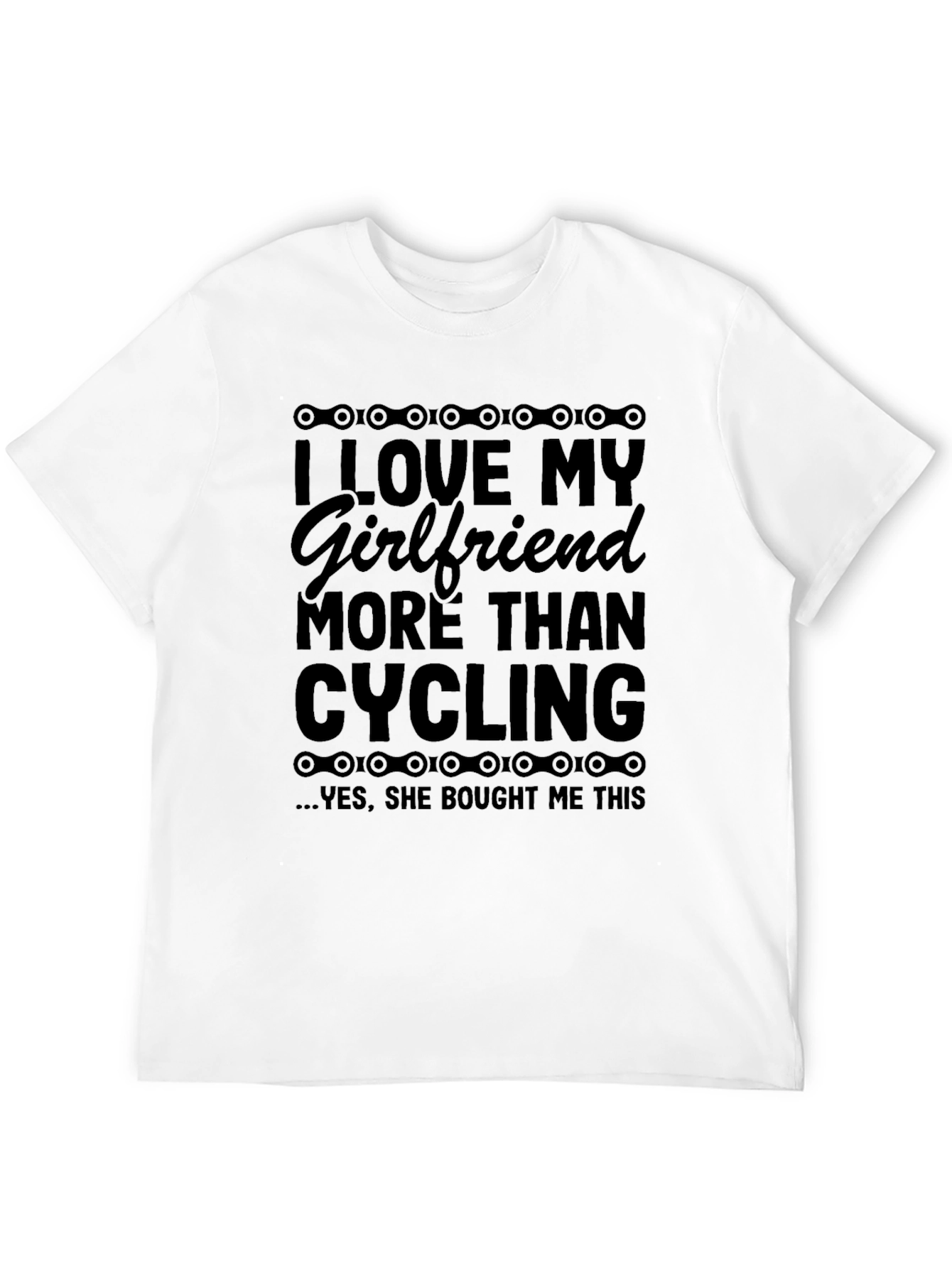 Black I Love My Girlfriend Cycling Graphic T-Shirt view 12