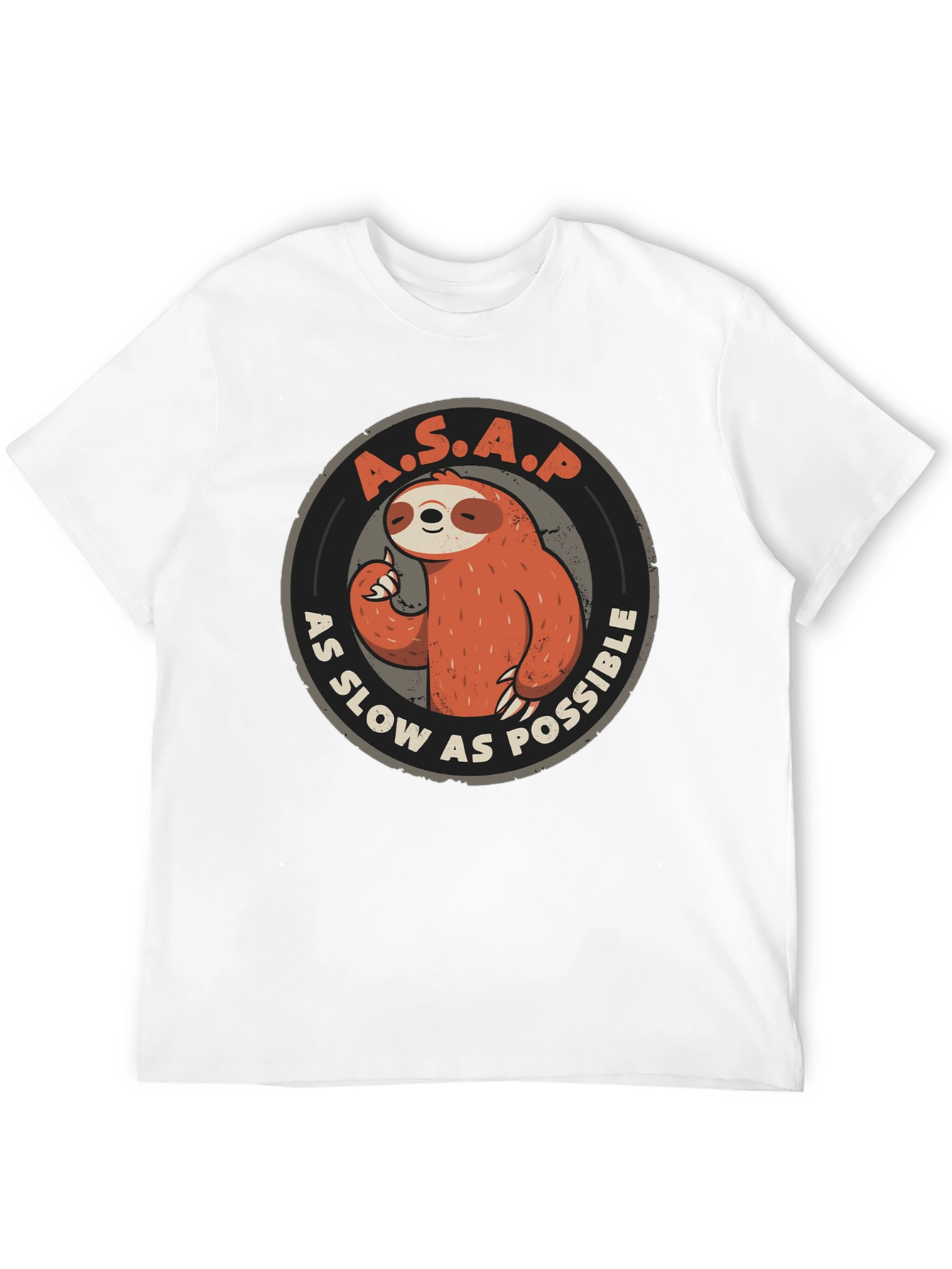 Black Funny Sloth A.S.A.P. Graphic T-Shirt - As Slow As Possible Tee view 12