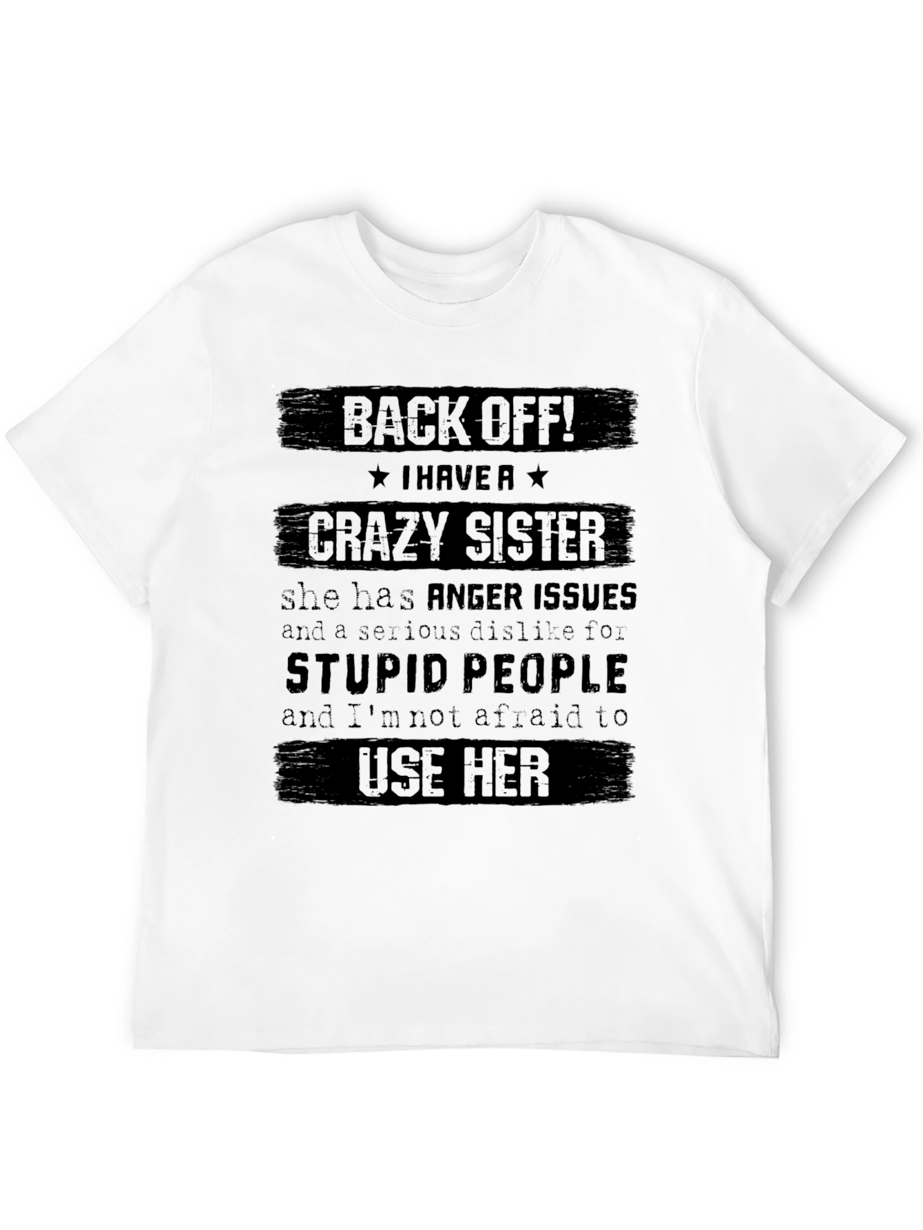 Black Crazy Sister Graphic Tee - Funny Novelty Shirt view 12