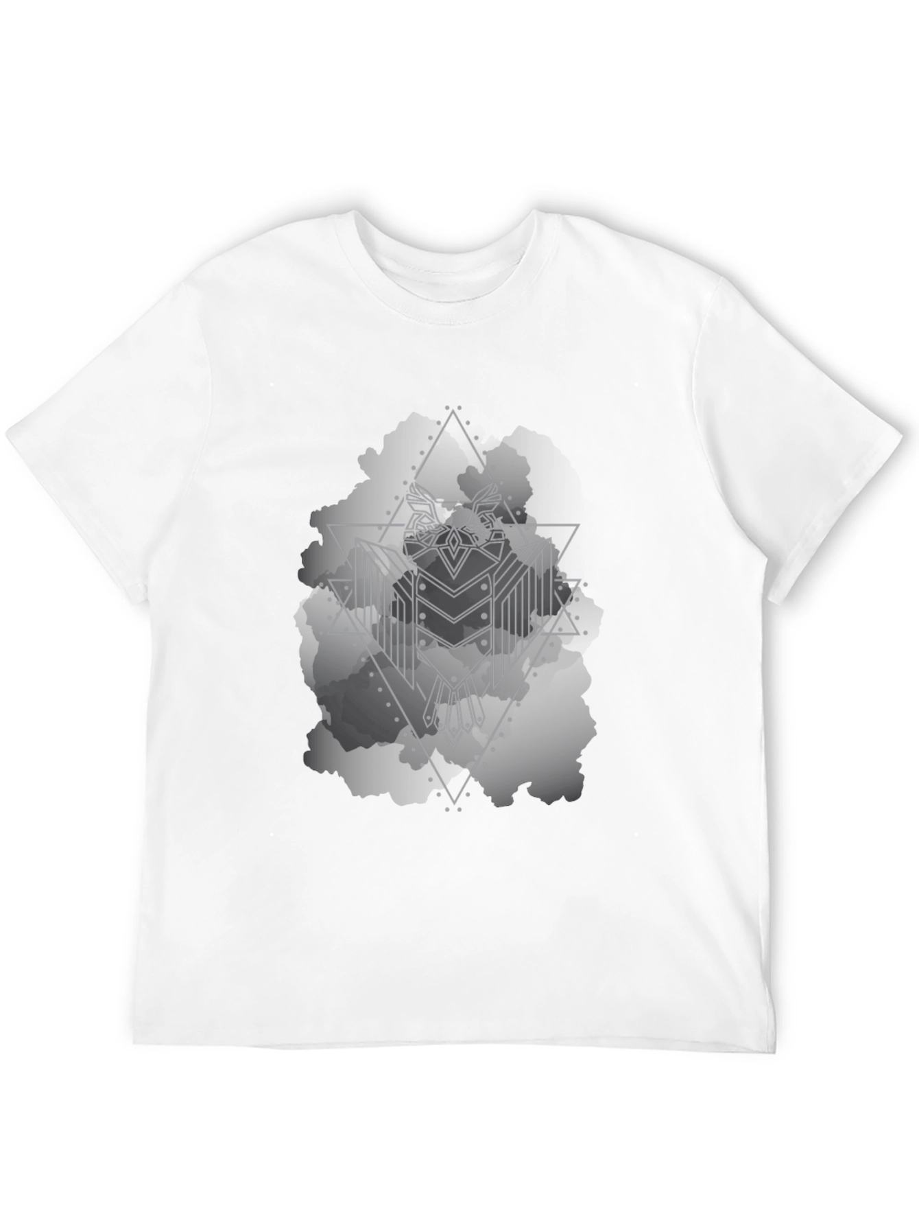 Black Geometric Owl Graphic Black T-Shirt view 12