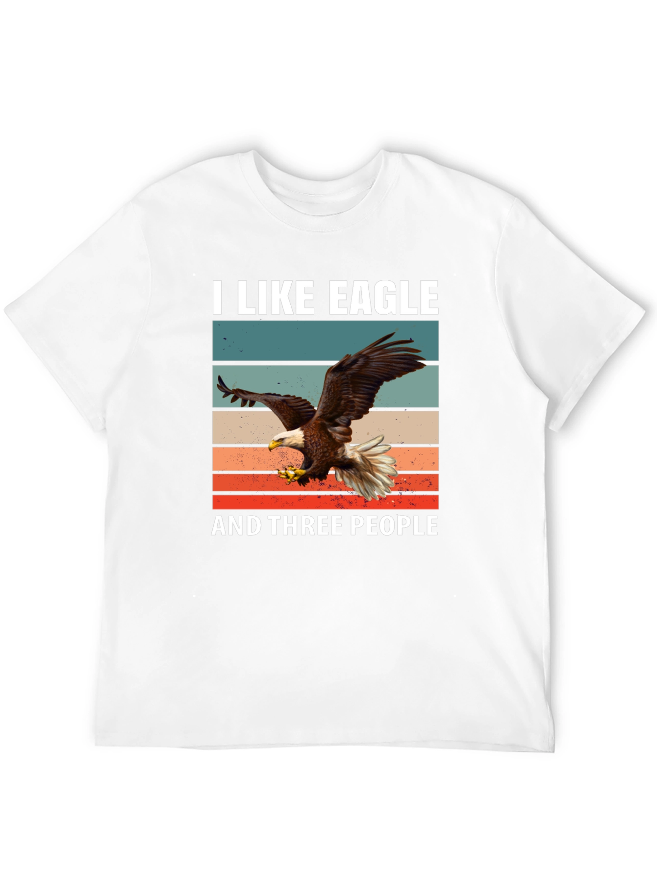 Black I Like Eagle and Three People T-Shirt view 12
