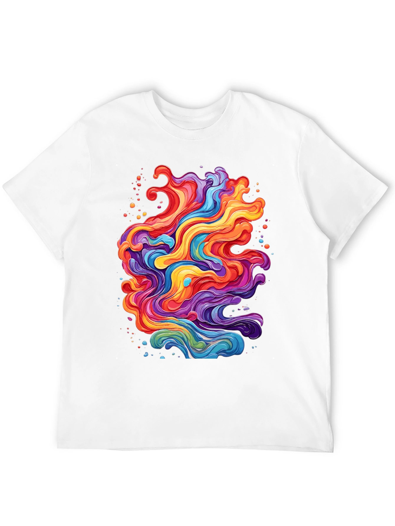 Black Vibrant Abstract Swirl T-Shirt - Black view 12