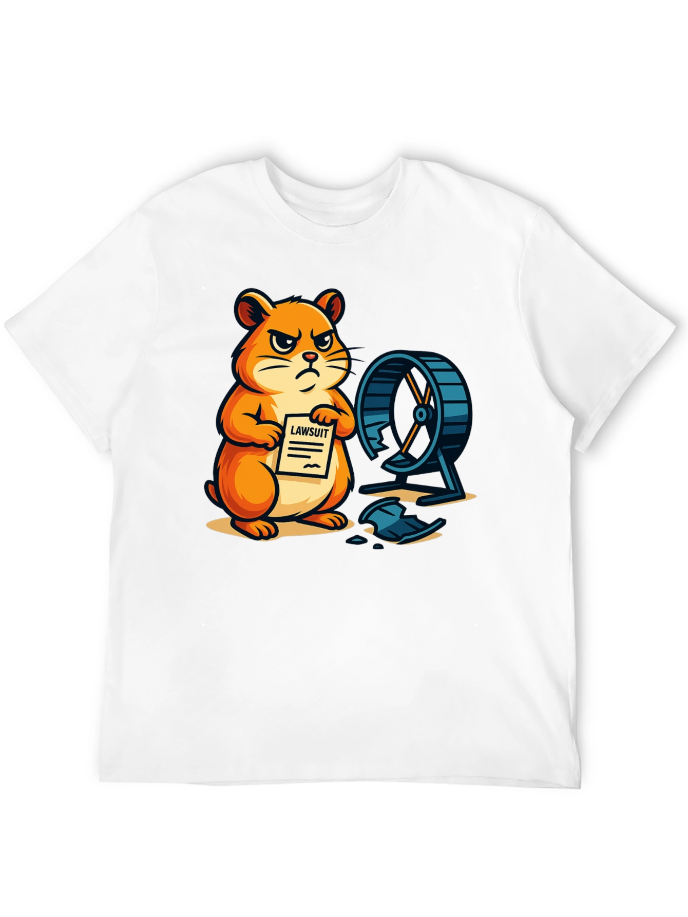 Black Hamster Lawsuit Graphic T-Shirt view 12