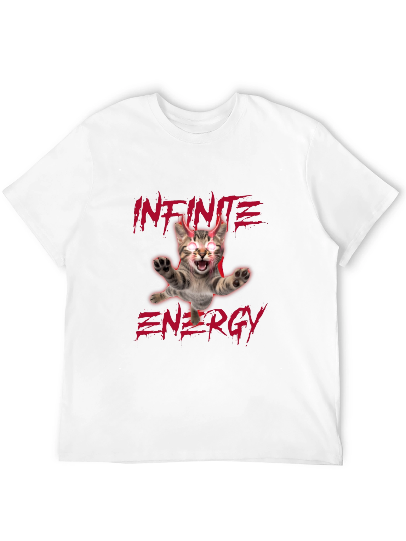 Black Infinite Energy Cat T-Shirt - Men's Black Tee view 12