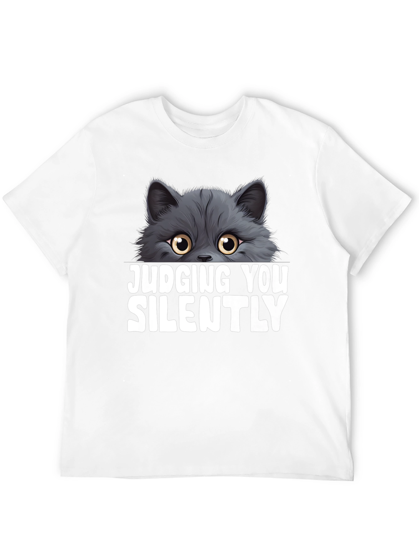 Black Judging You Silently Cat T-Shirt view 12
