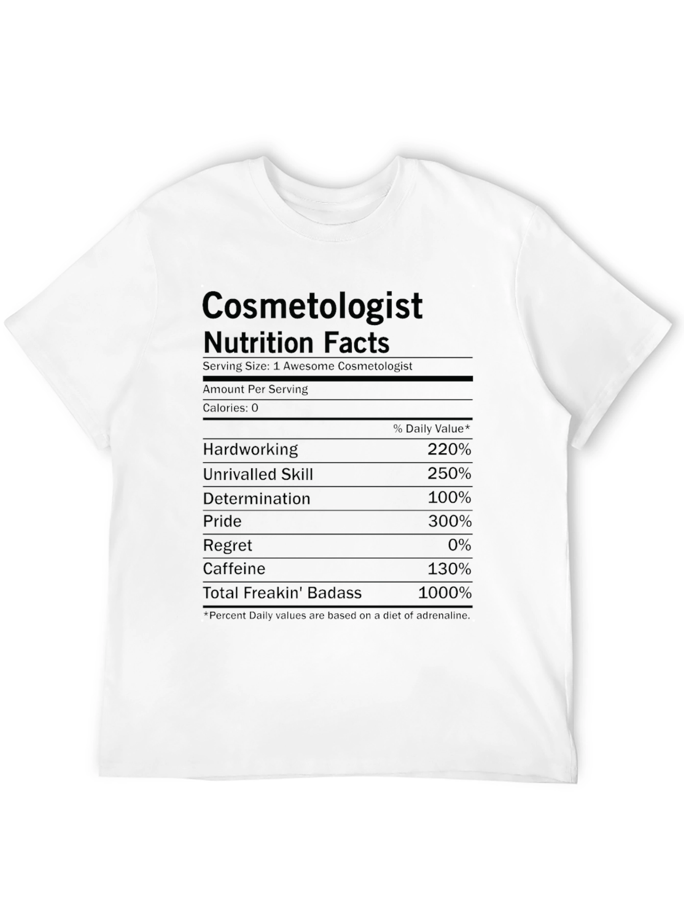 Black Cosmetologist Nutrition Facts Graphic T-Shirt view 12
