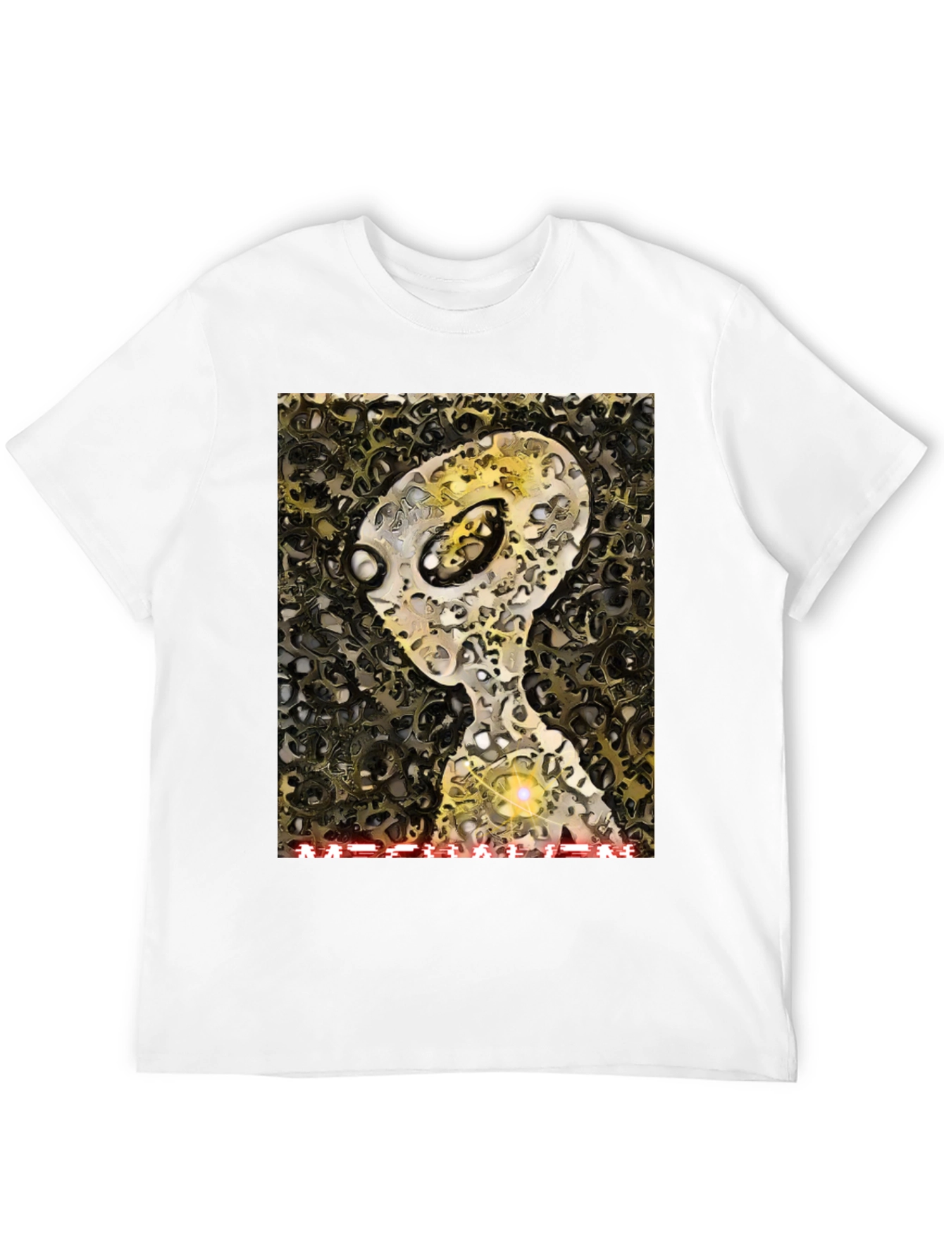 Black Alien Cog T-Shirt - Sci-Fi Graphic Tee view 12