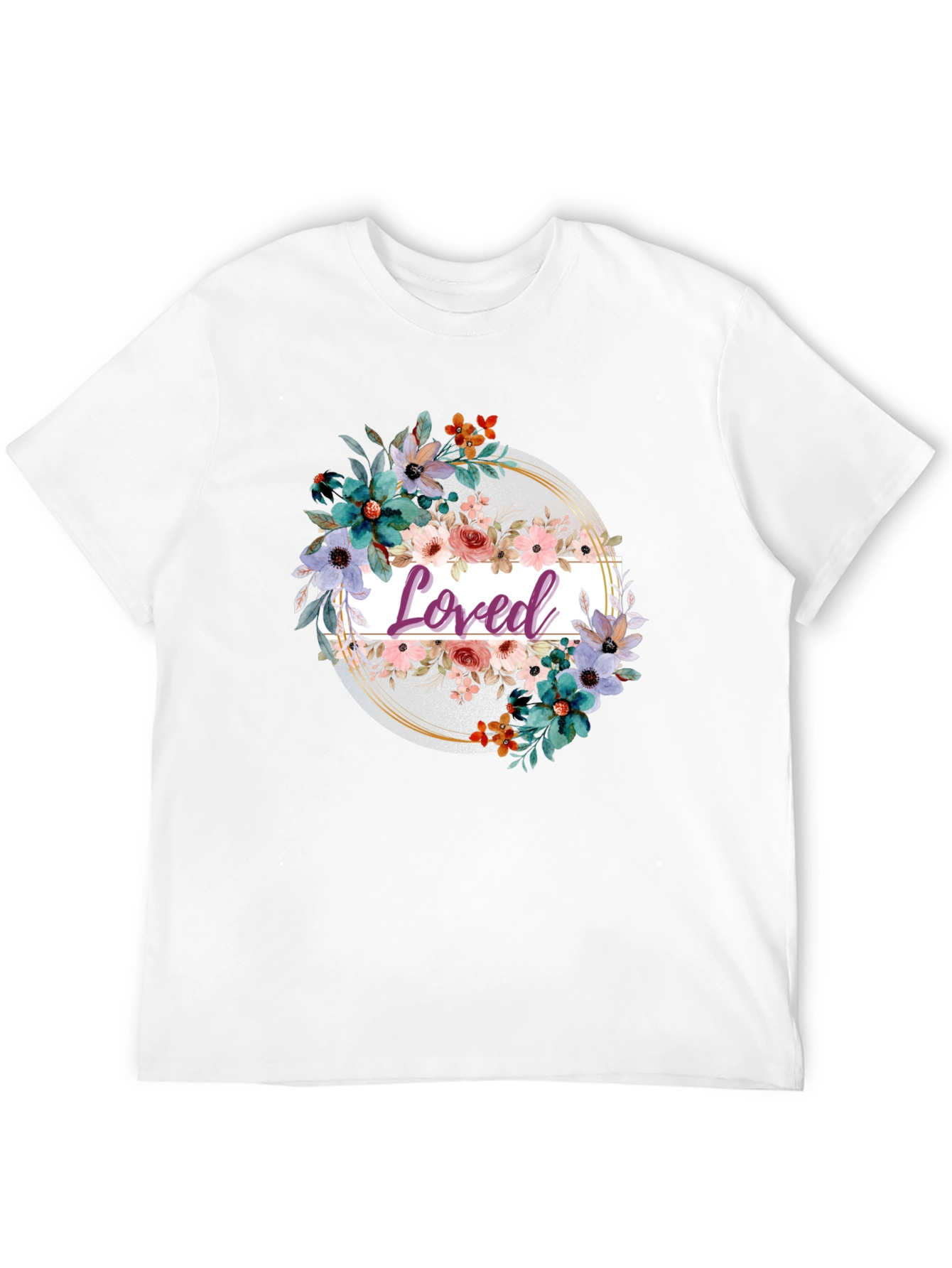 Black Floral Loved T-Shirt view 12
