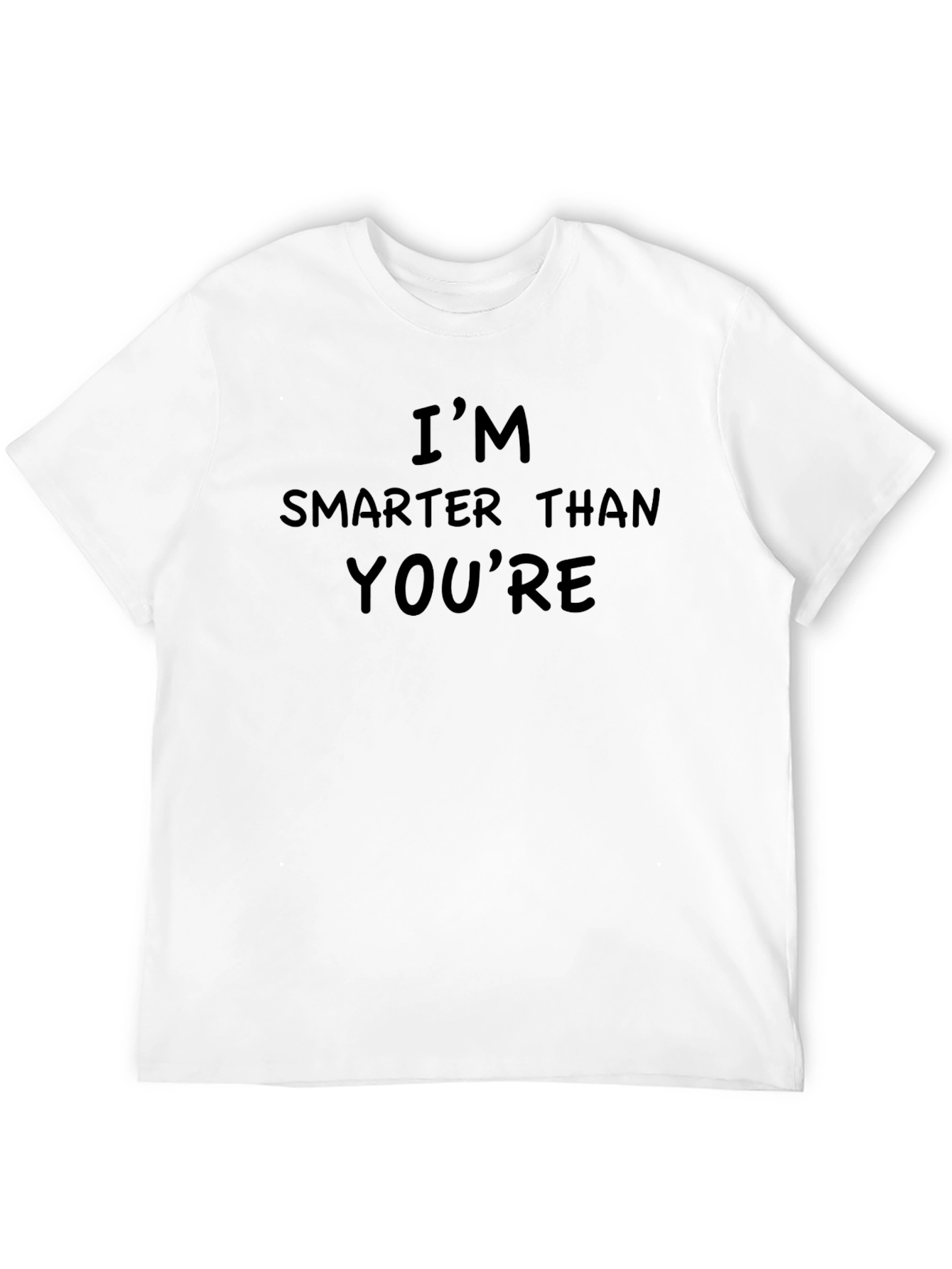 Black Funny "I'm Smarter Than You're" Black T-Shirt view 12