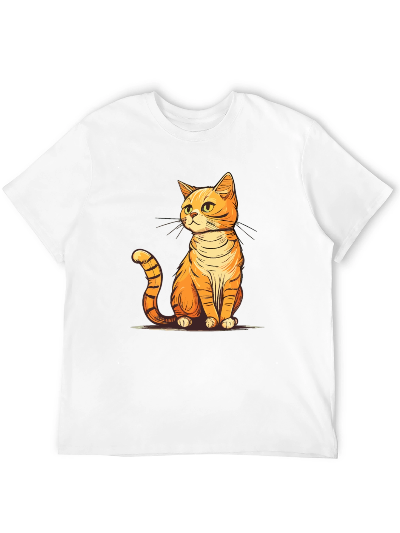 Black Cute Cartoon Cat T-Shirt - Unisex Black Tee view 12