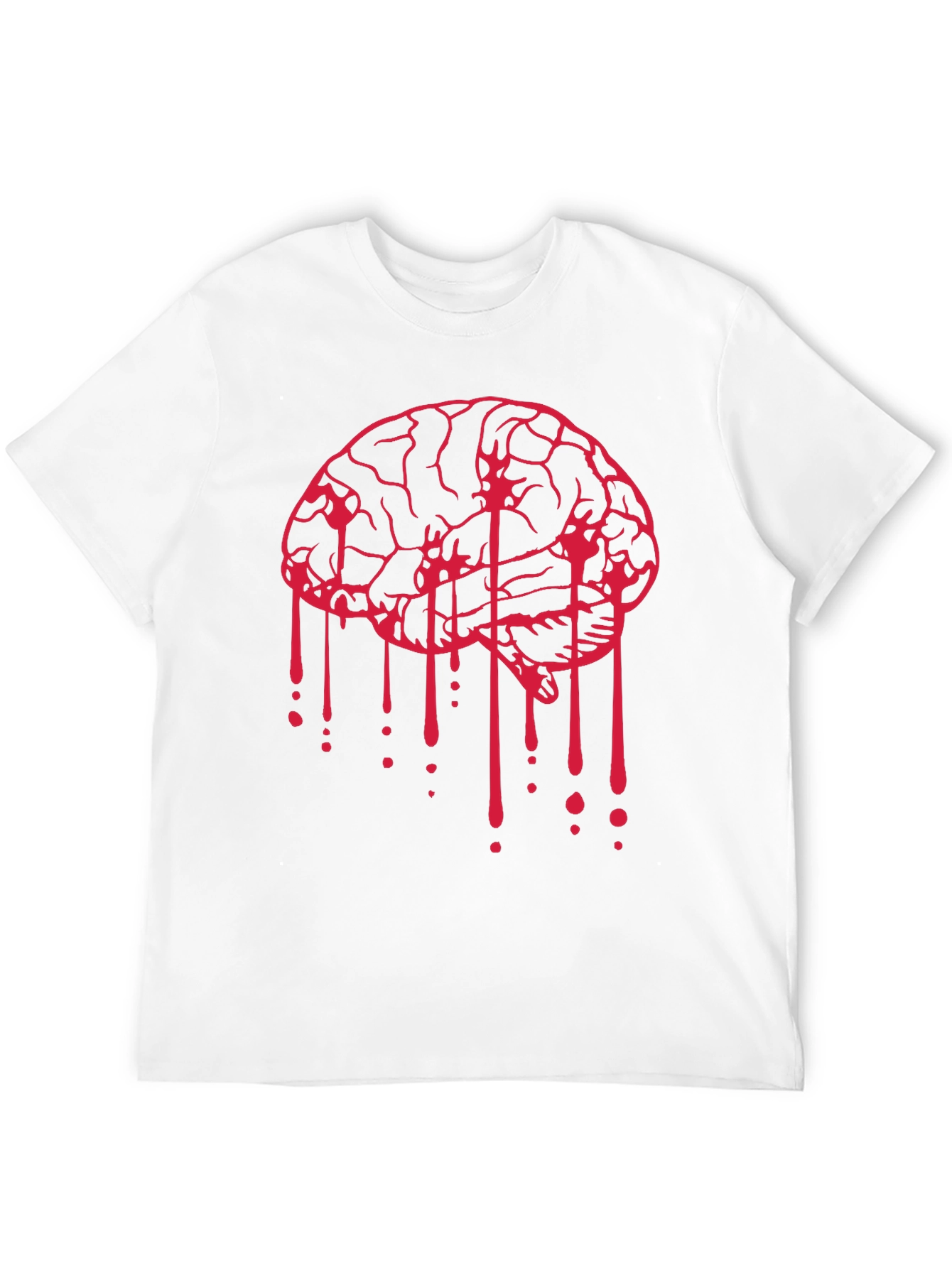 Black Bleeding Brain Graphic Tee - Black view 12
