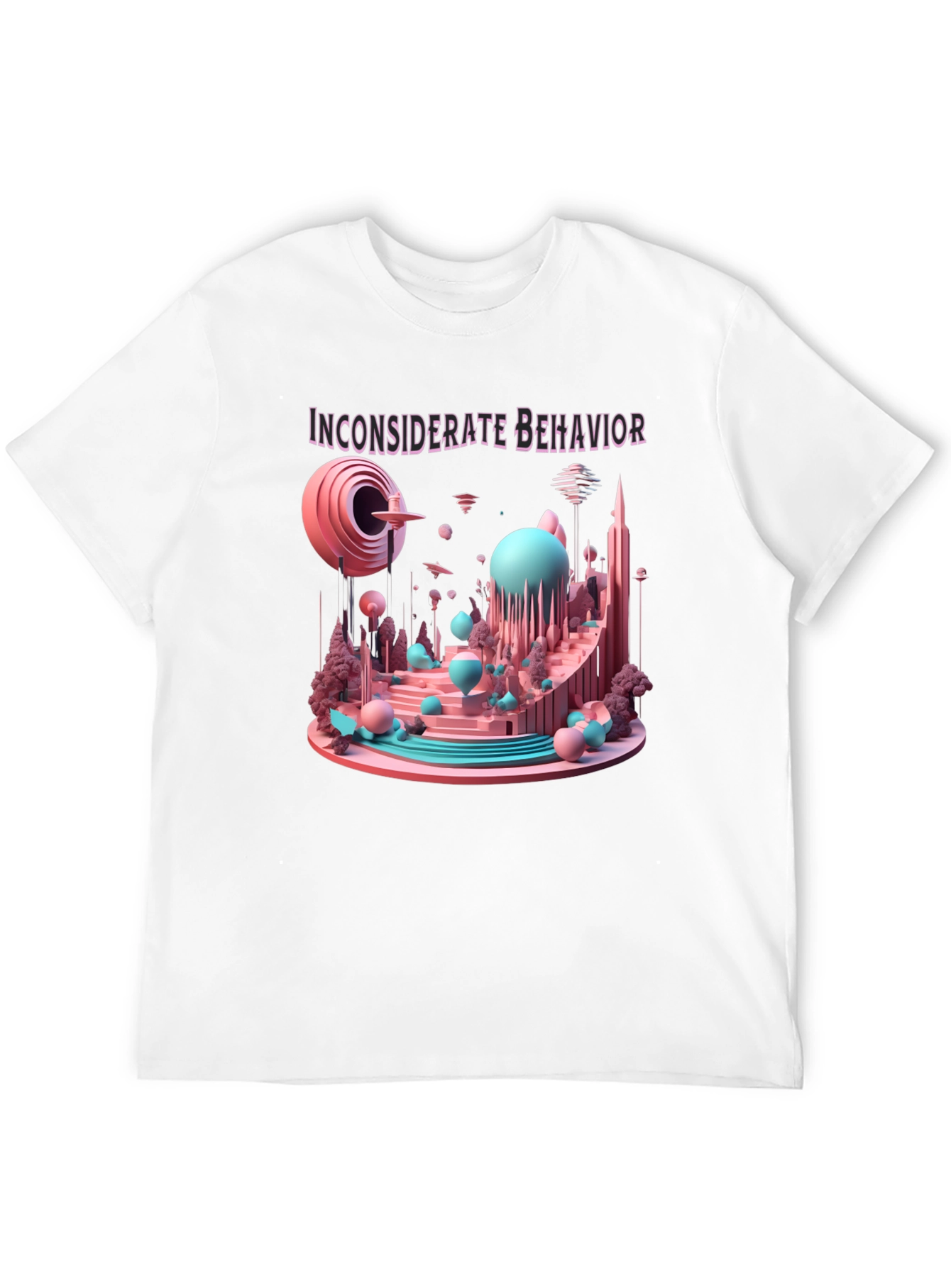 Black Inconsiderate Behavior Black Graphic Tee view 12