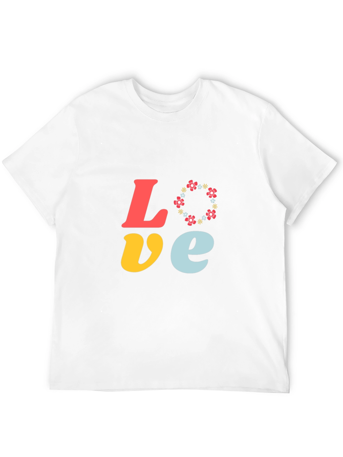 Black Love Floral Graphic Tee - Short Sleeve Black T-Shirt view 12