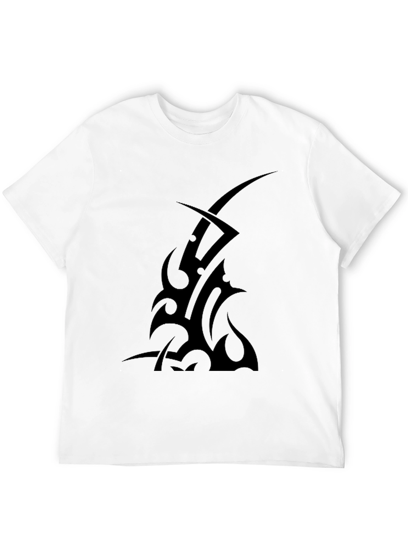 Black Tribal Tattoo Graphic Tee - Black Cotton T-Shirt view 12