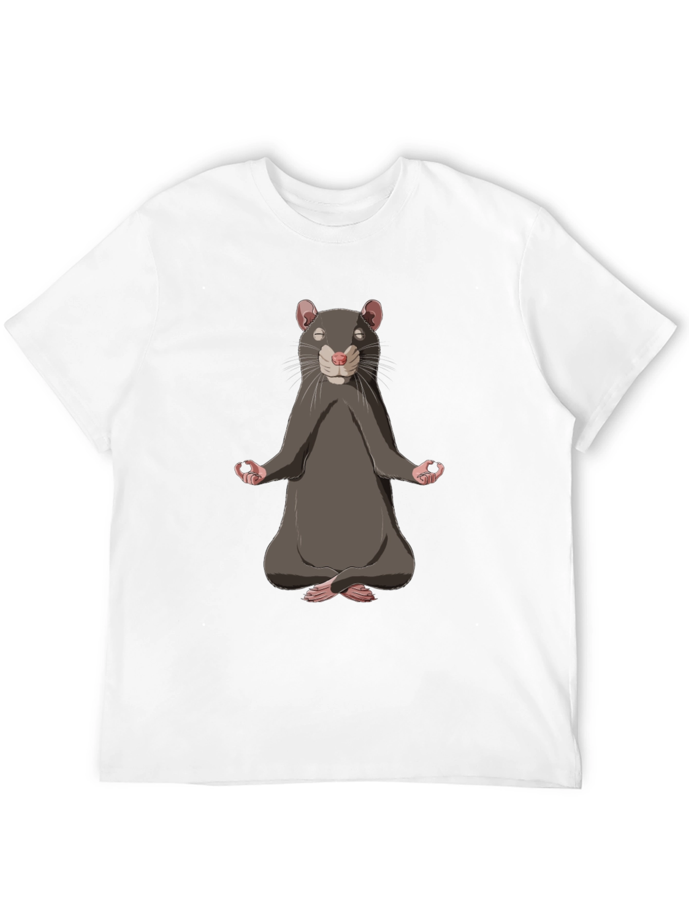 Black Meditating Rat T-Shirt - Relax and Find Your Zen view 12