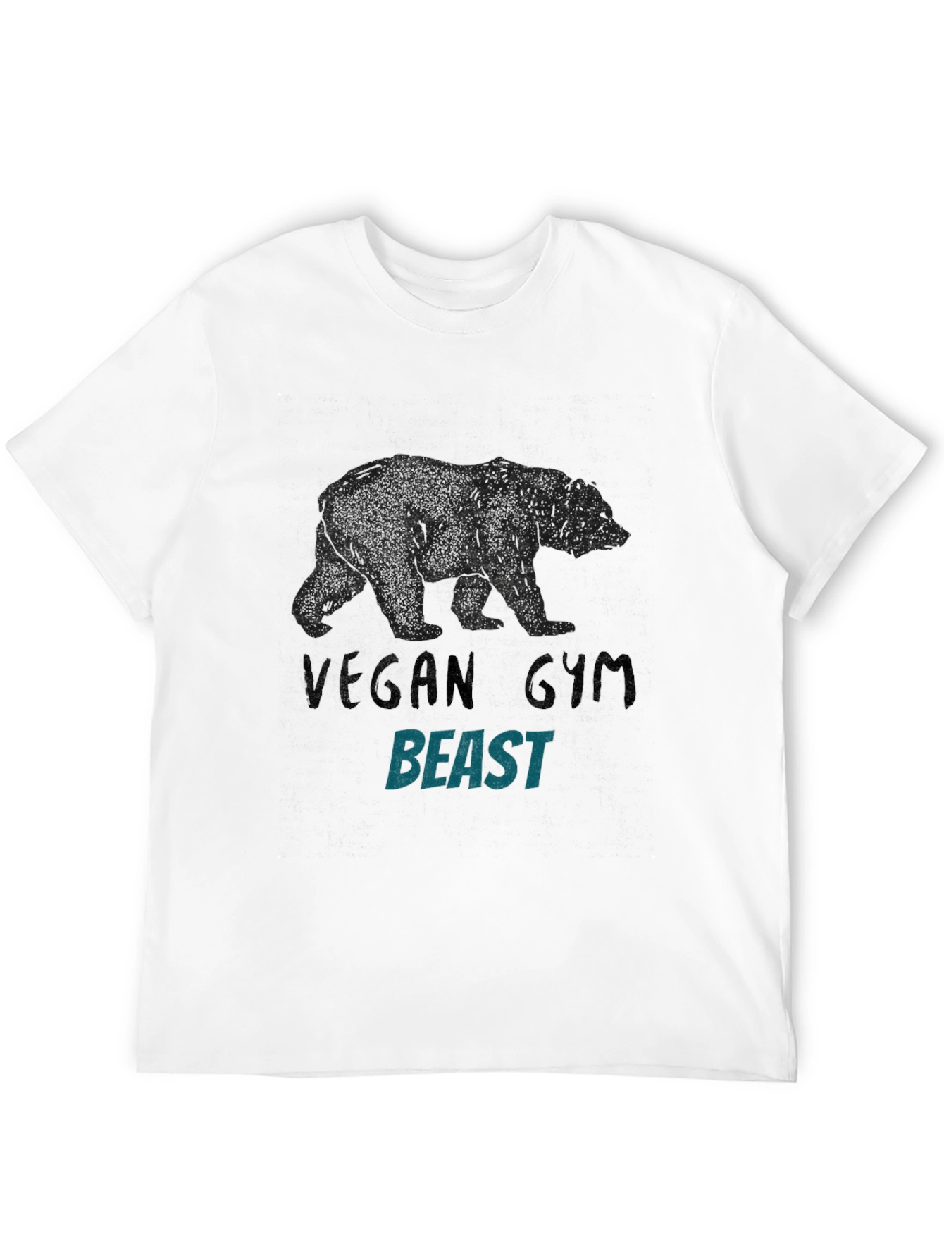 Black Vegan Gym Beast Graphic Tee - Black view 12