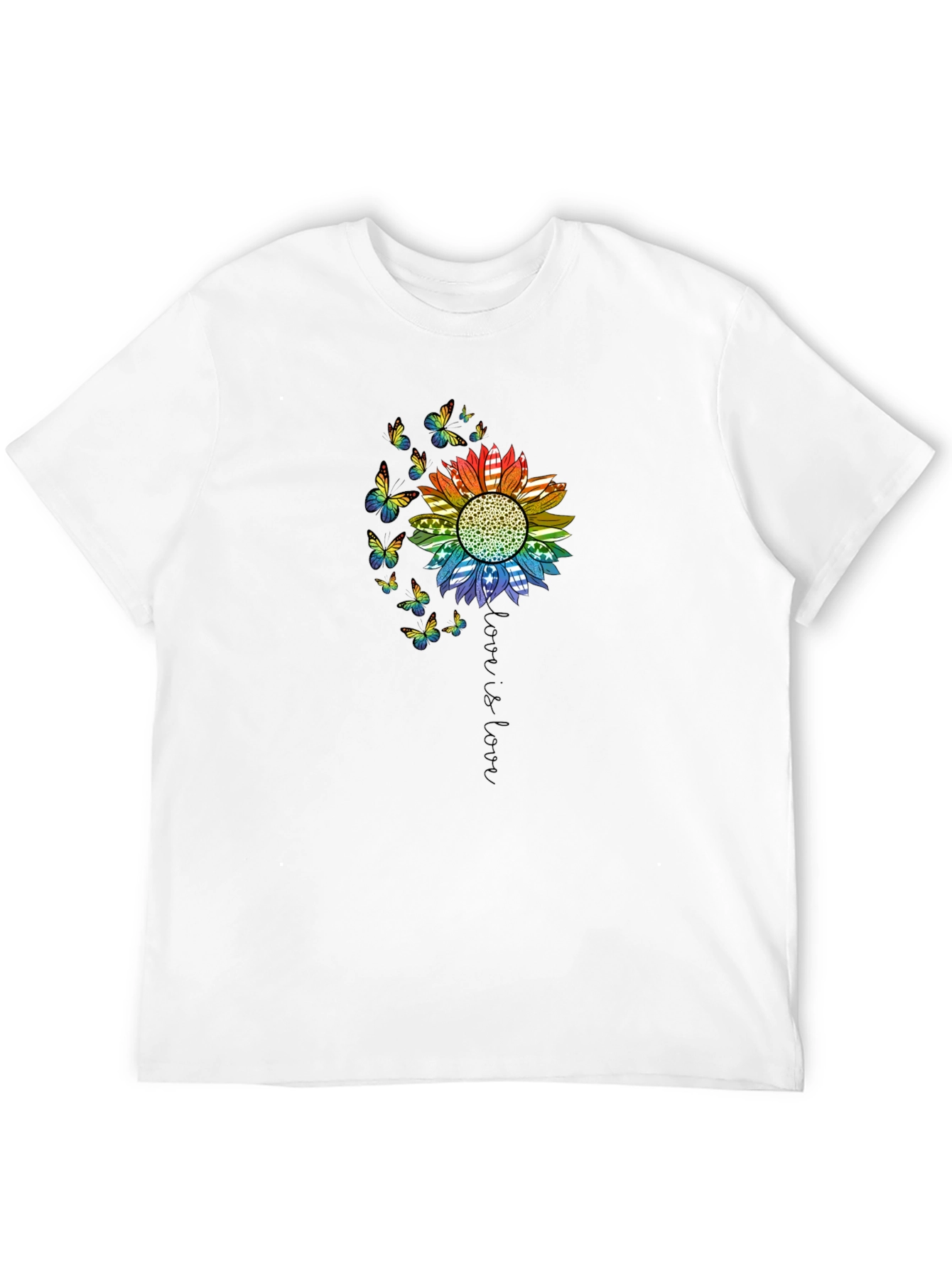 Black Love is Love Rainbow Sunflower Tee view 12