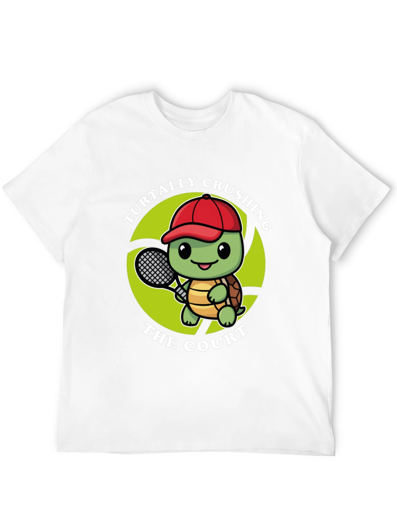 Black Turtally Crushing It! Tennis Turtle Graphic Tee view 12